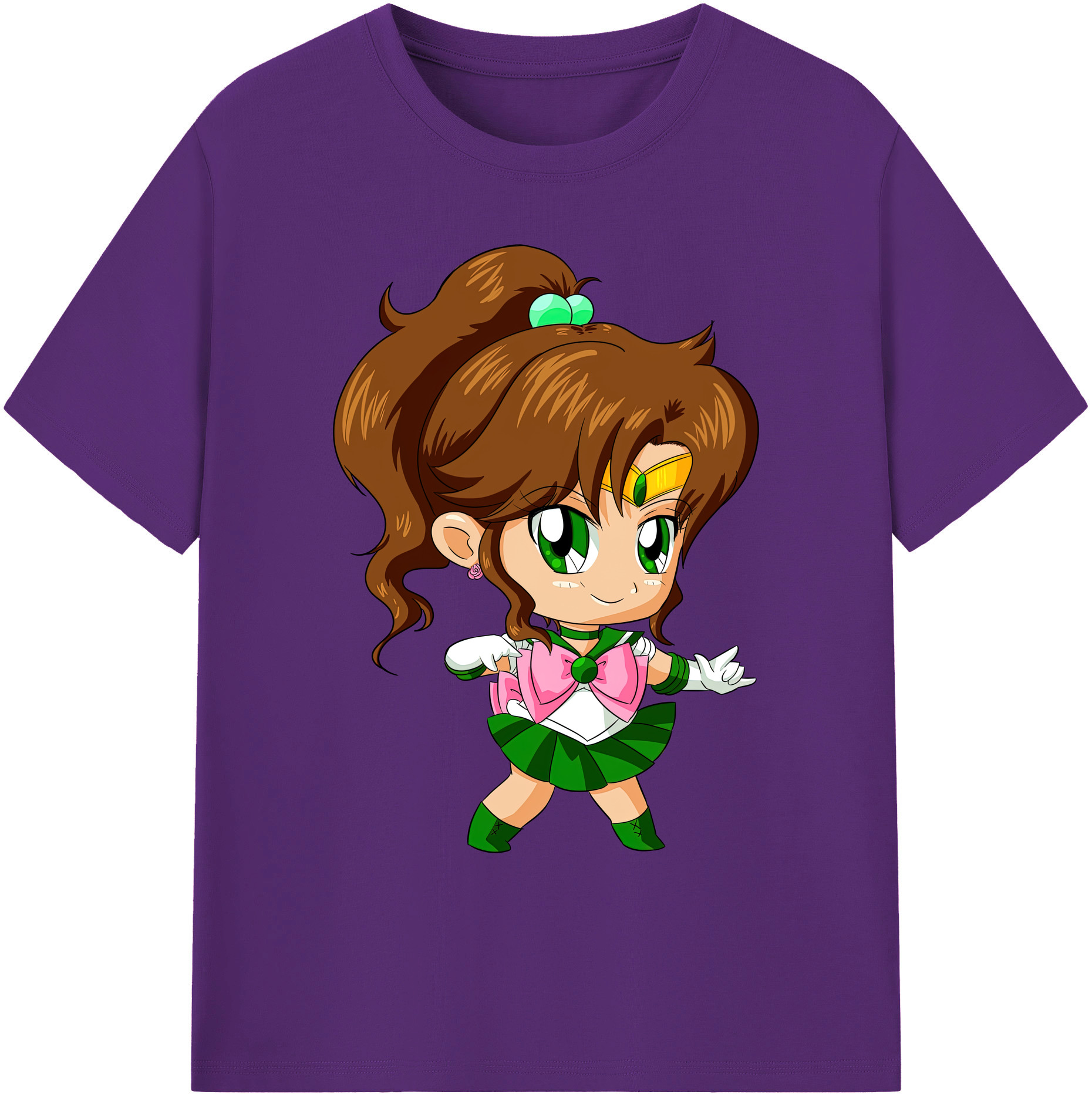 （画像用） 美少女戦士セーラームーン 木野 まこと きの まこと Sailor Moon Kino Makoto （セーラージュピター；Sailor Jupiter） 綿100％ メンズ半袖Tシャツ｜肌触りやわらか＆通気性