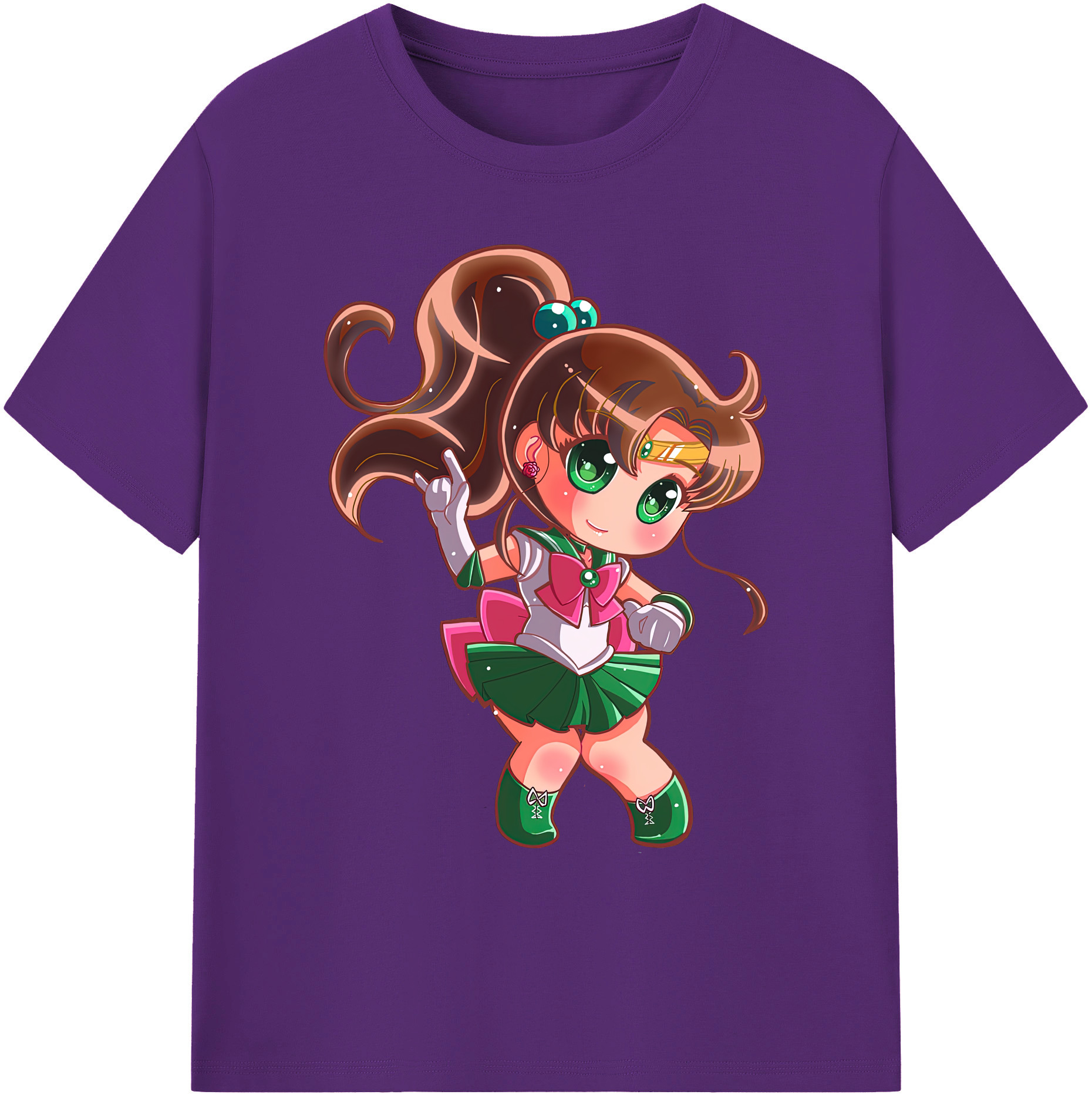 （画像用） 美少女戦士セーラームーン 木野 まこと きの まこと Sailor Moon Kino Makoto （セーラージュピター；Sailor Jupiter） 綿100％ メンズ半袖Tシャツ｜肌触りやわらか＆通気性