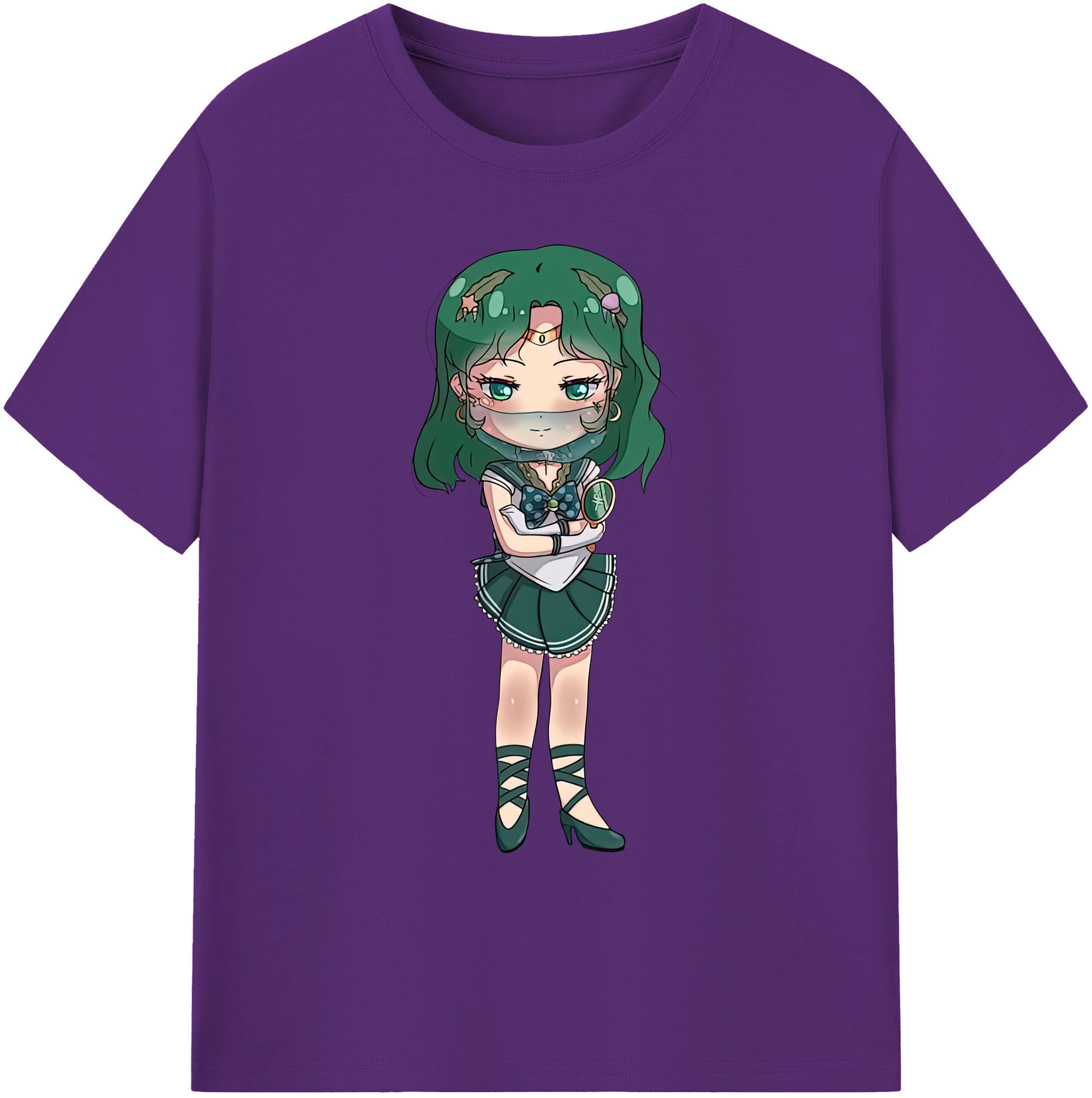 （画像用） 美少女戦士セーラームーン 海王 みちる（かいおう みちる） Sailor Moon Kaiou Michiru 綿100％ メンズ半袖Tシャツ｜肌触りやわらか＆通気性