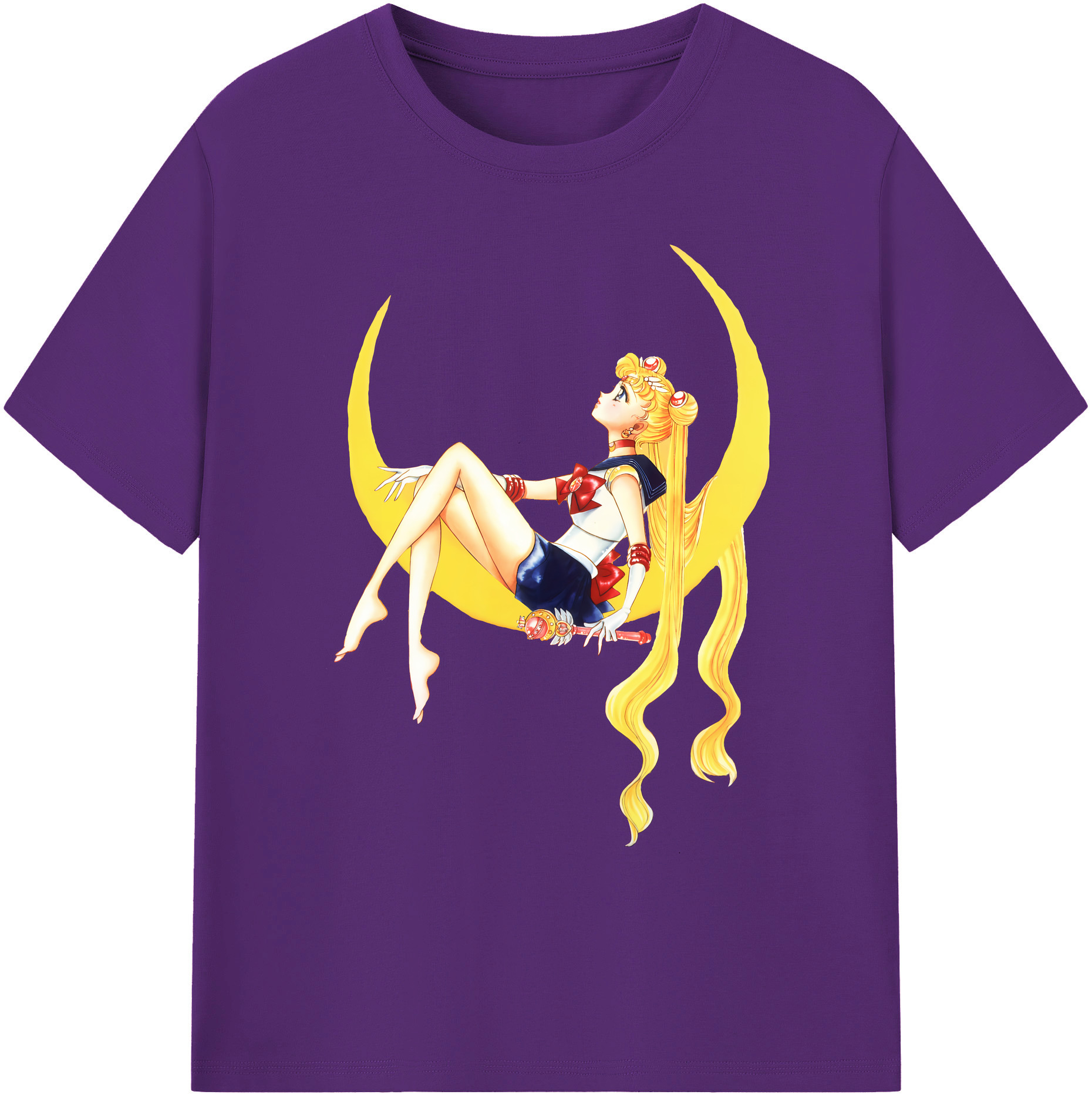 （画像用） 美少女戦士セーラームーン 月野 うさぎ つきの うさぎ Sailor Moon Tsukino Usagi 綿100％ メンズ半袖Tシャツ｜肌触りやわらか＆通気性