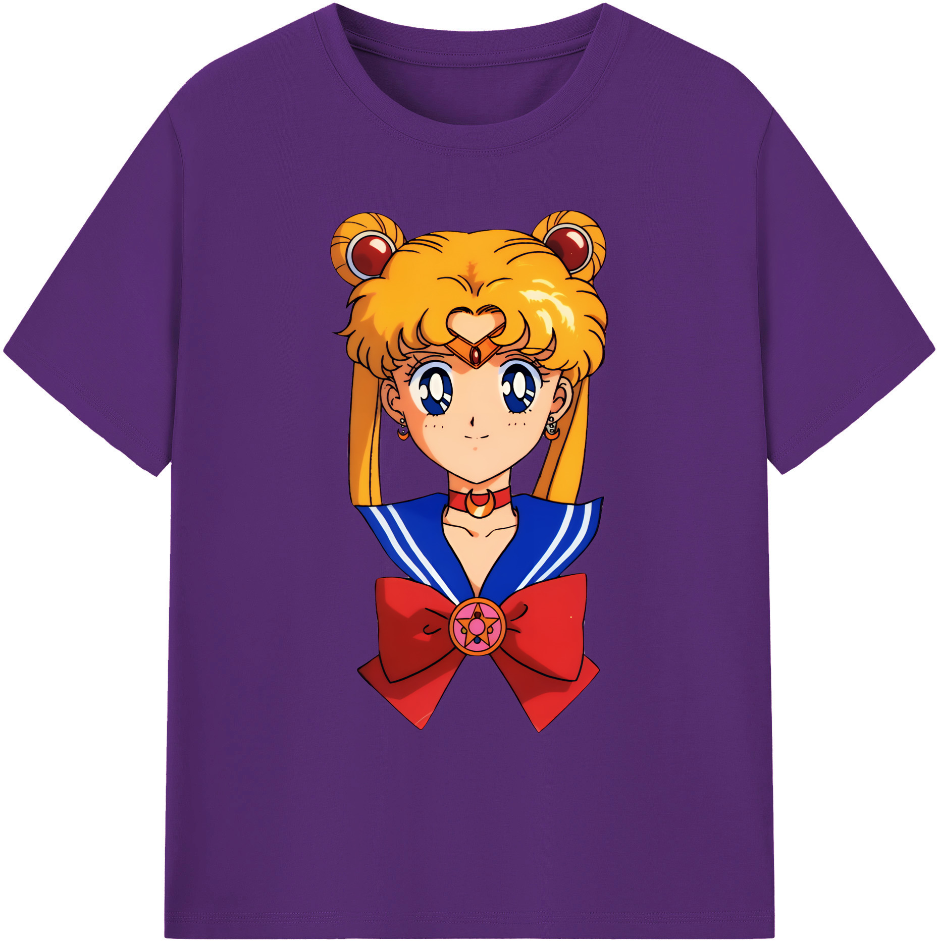 （画像用） 美少女戦士セーラームーン 月野 うさぎ つきの うさぎ Sailor Moon Tsukino Usagi 綿100％ メンズ半袖Tシャツ｜肌触りやわらか＆通気性