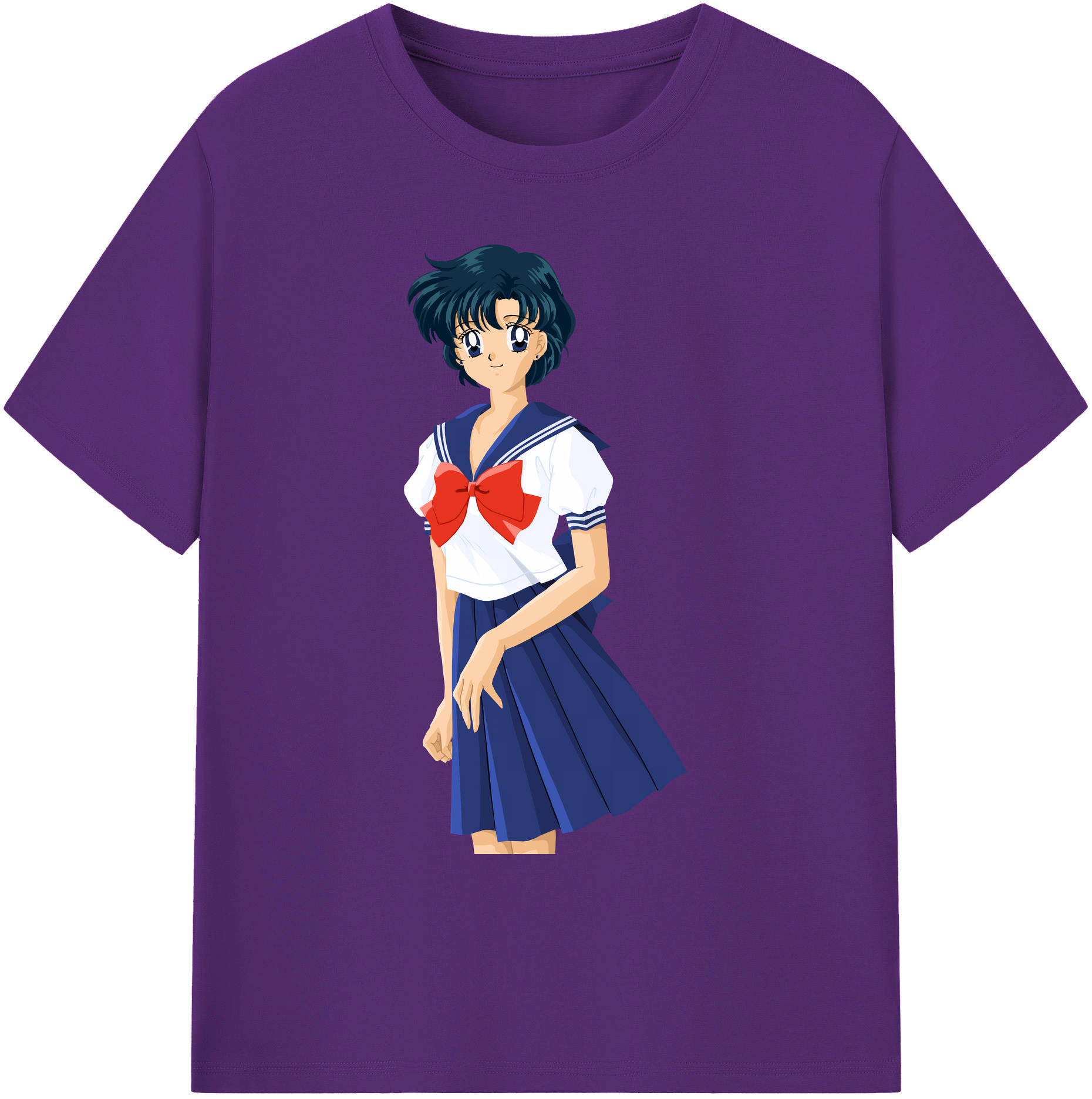 （画像用） 美少女戦士セーラームーン 水野 亜美 みずの あみ Sailor Moon Mizuno Ami 綿100％ メンズ半袖Tシャツ｜肌触りやわらか＆通気性