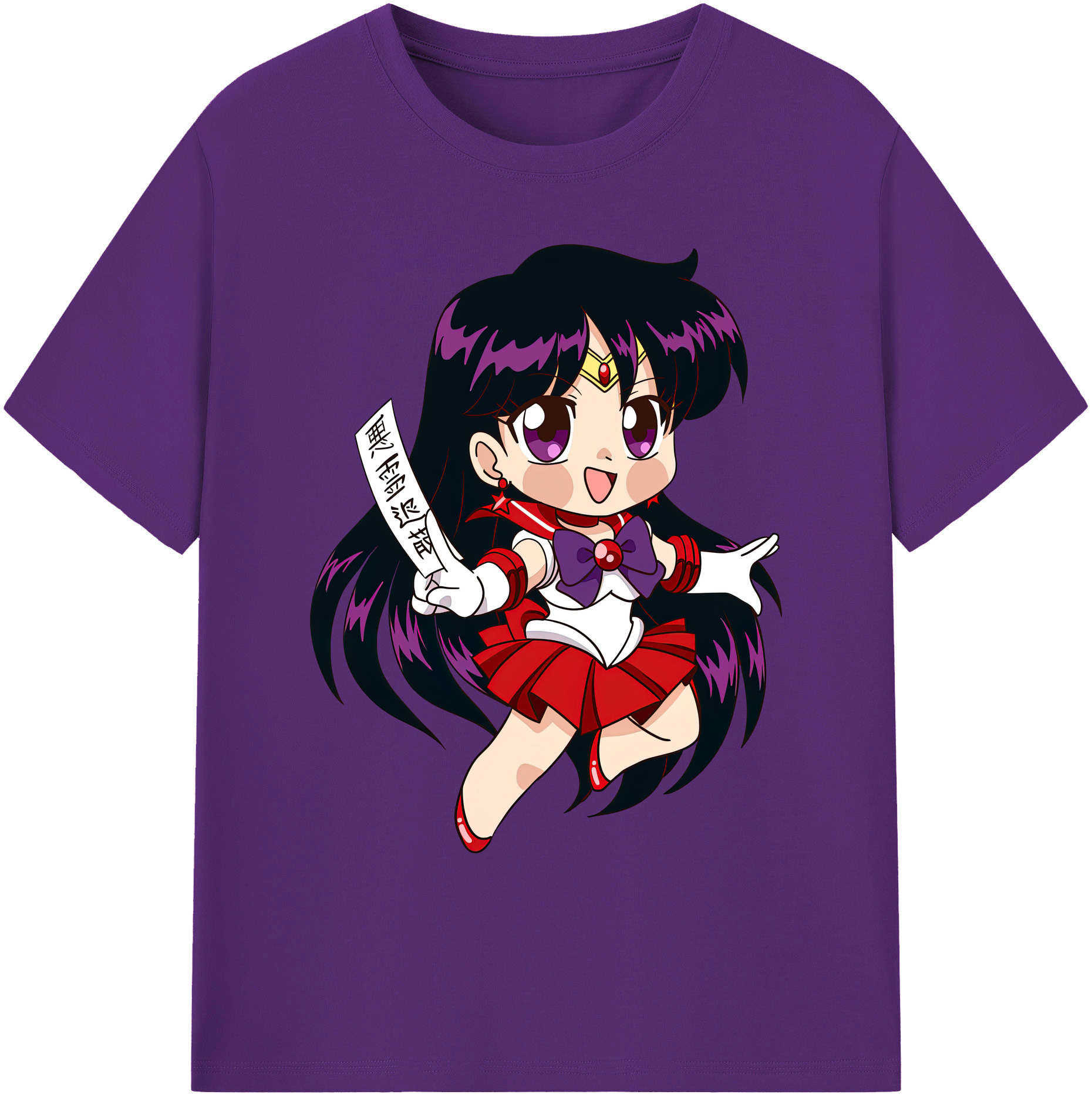 （画像用） 美少女戦士セーラームーン 火野レイ ひの レイ Sailor Moon Hino Rei （セーラーマーズ,Sailor Mars） 綿100％ メンズ半袖Tシャツ｜肌触りやわらか＆通気性