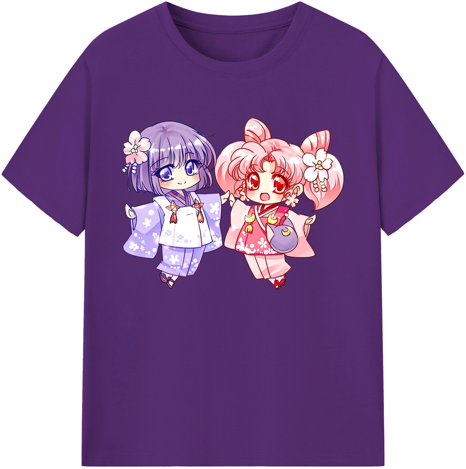 （画像用） 美少女戦士セーラームーン ちびうさ Sailor Moon Chibiusa Tsukino Usagi Small Lady Serenity 綿100％ メンズ半袖Tシャツ｜肌触りやわらか＆通気性