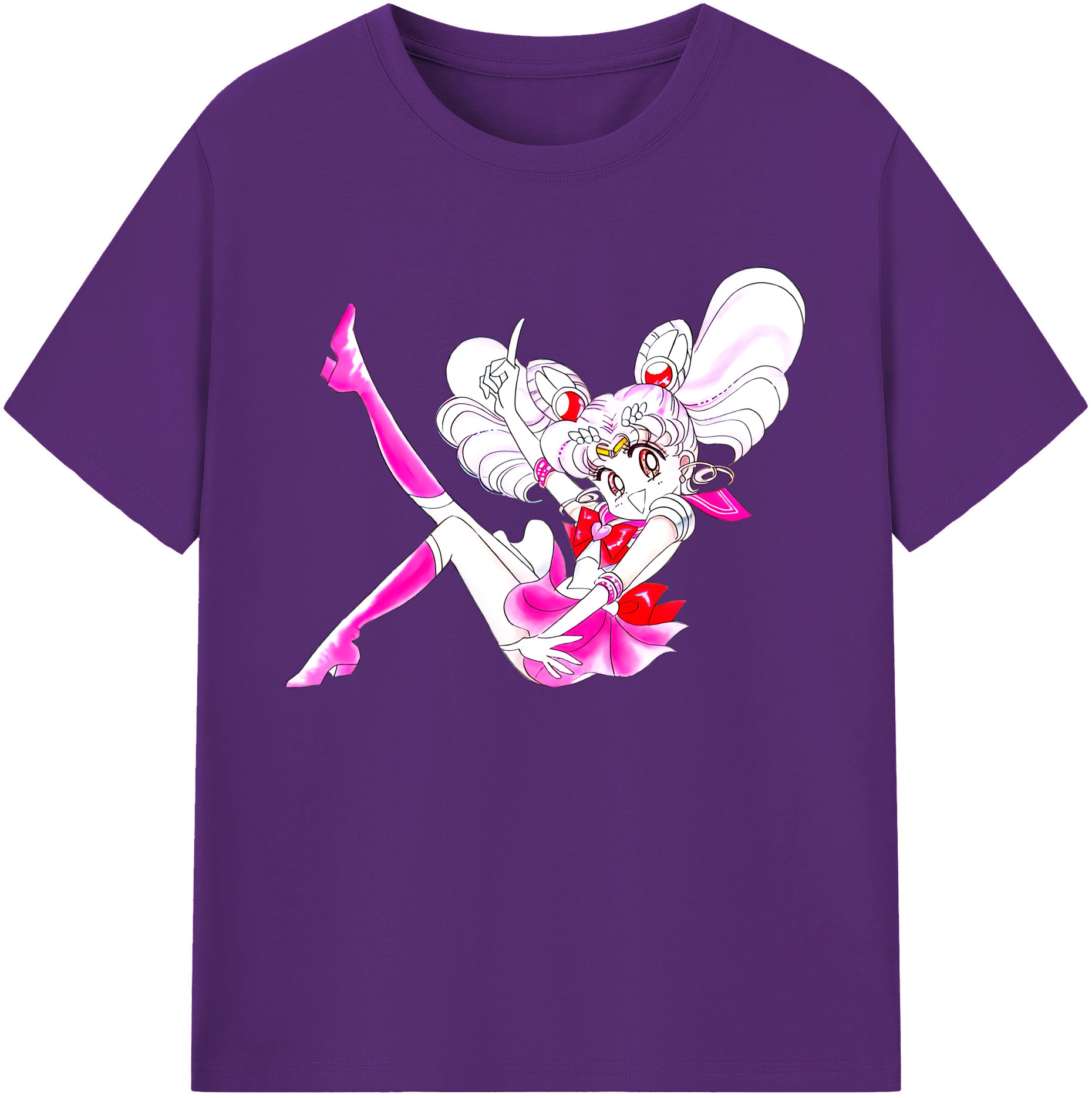 （画像用） 美少女戦士セーラームーン ちびうさ Sailor Moon Chibiusa Tsukino Usagi Small Lady Serenity 綿100％ メンズ半袖Tシャツ｜肌触りやわらか＆通気性