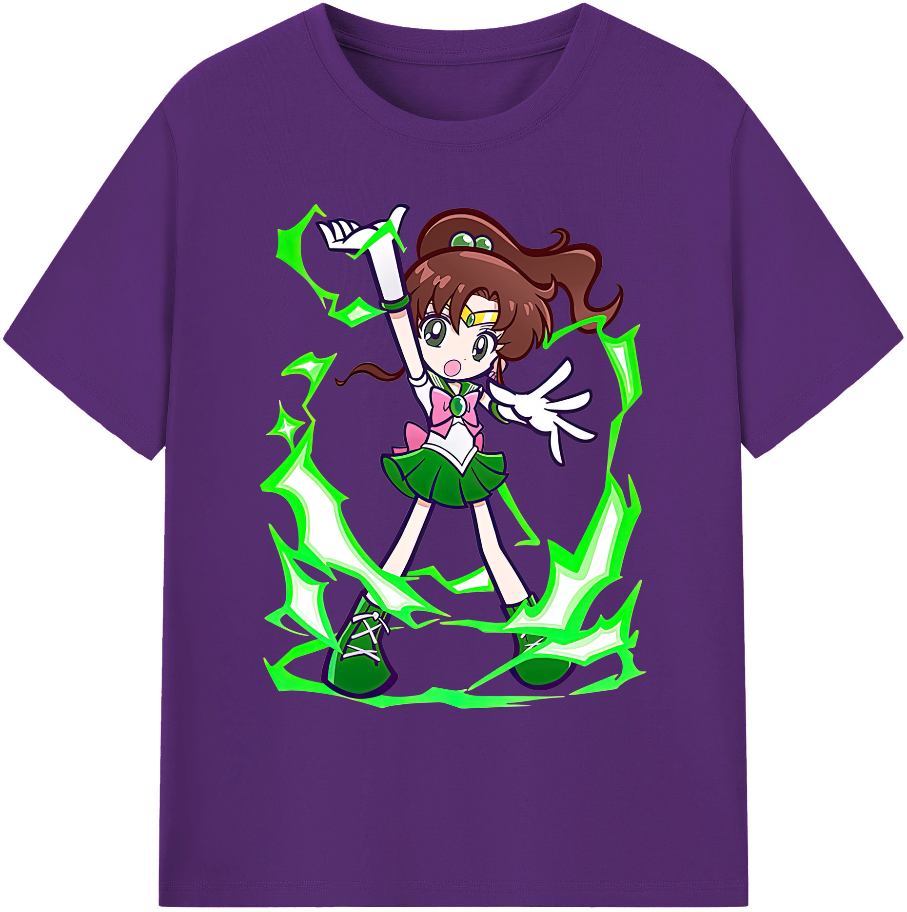 （画像用） 美少女戦士セーラームーン 木野 まこと きの まこと Sailor Moon Kino Makoto （セーラージュピター；Sailor Jupiter） 綿100％ メンズ半袖Tシャツ｜肌触りやわらか＆通気性