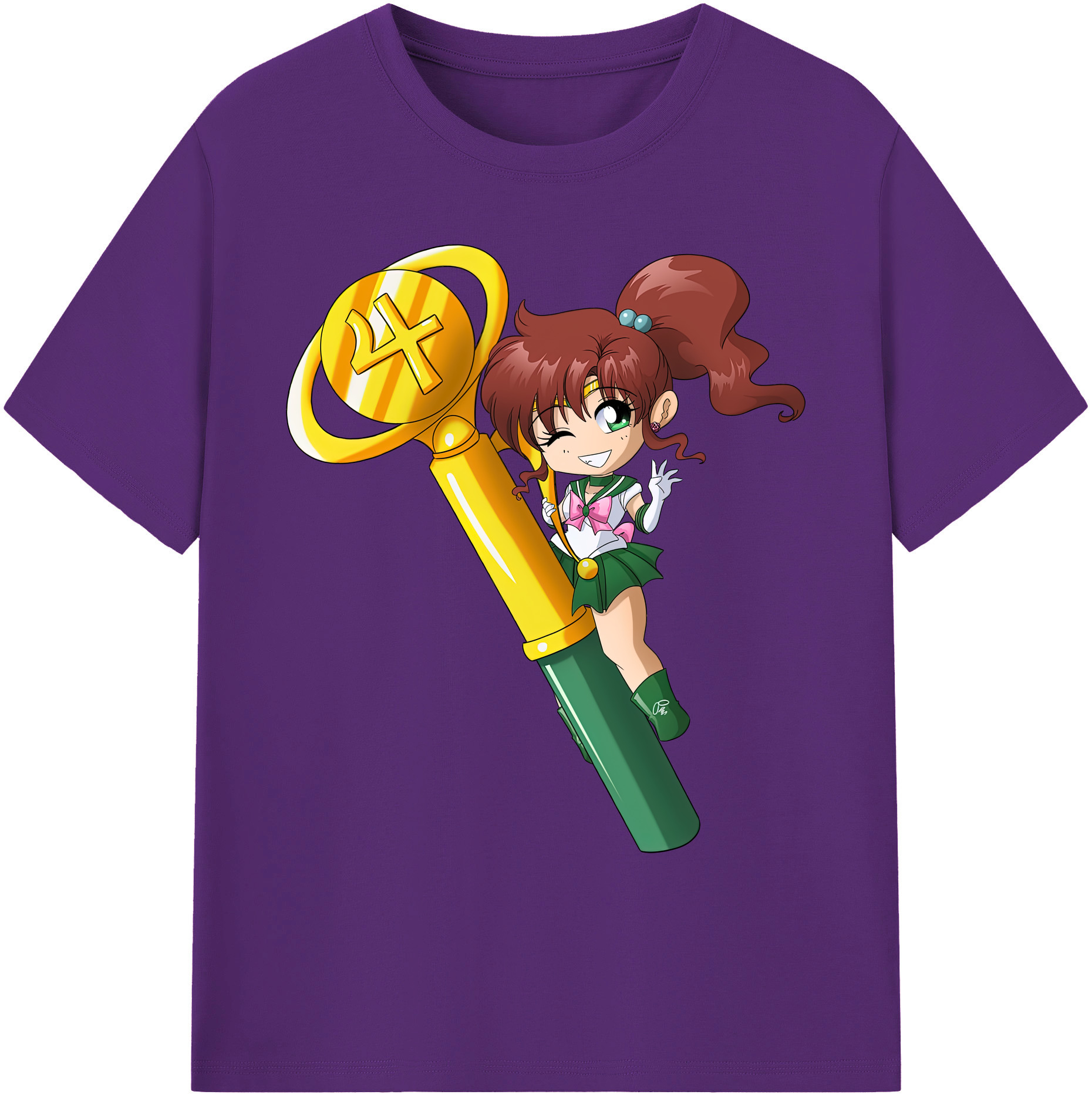（画像用） 美少女戦士セーラームーン 木野 まこと きの まこと Sailor Moon Kino Makoto （セーラージュピター；Sailor Jupiter） 綿100％ メンズ半袖Tシャツ｜肌触りやわらか＆通気性