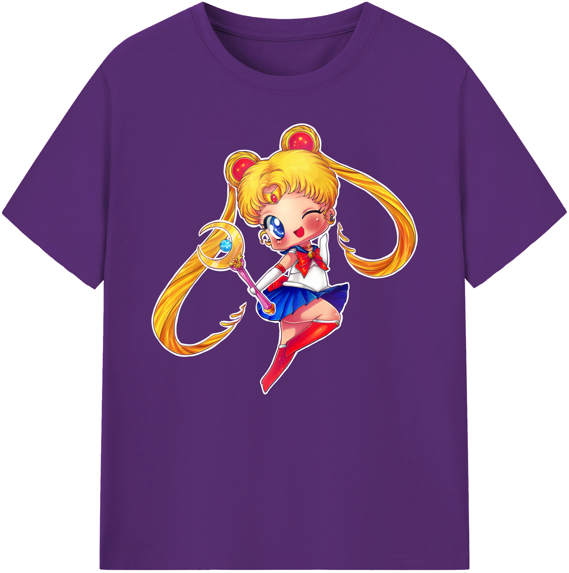 （画像用） 美少女戦士セーラームーン 月野 うさぎ つきの うさぎ Sailor Moon Tsukino Usagi 綿100％ メンズ半袖Tシャツ｜肌触りやわらか＆通気性