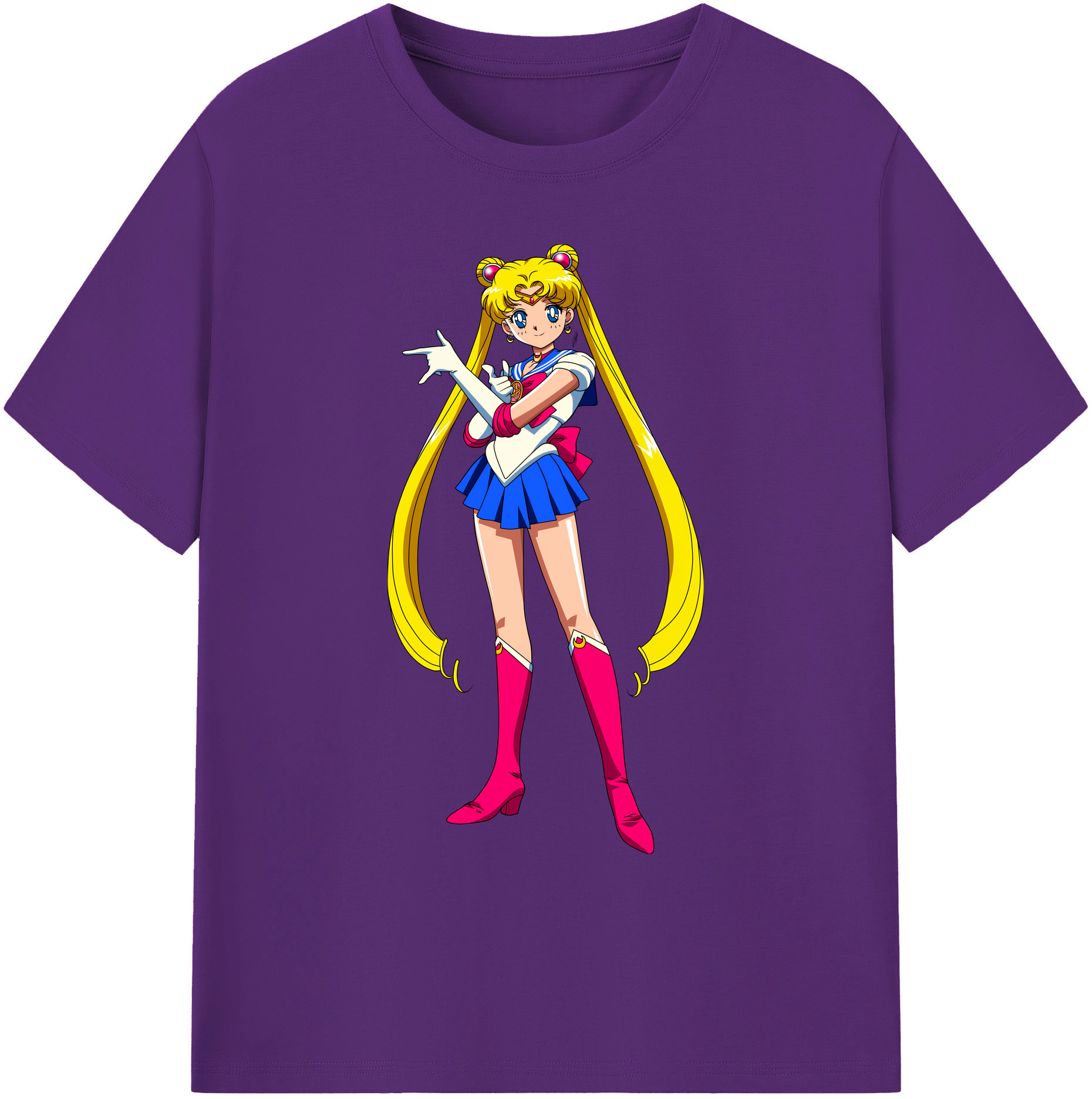 （画像用） 美少女戦士セーラームーン 月野 うさぎ つきの うさぎ Sailor Moon Tsukino Usagi 綿100％ メンズ半袖Tシャツ｜肌触りやわらか＆通気性