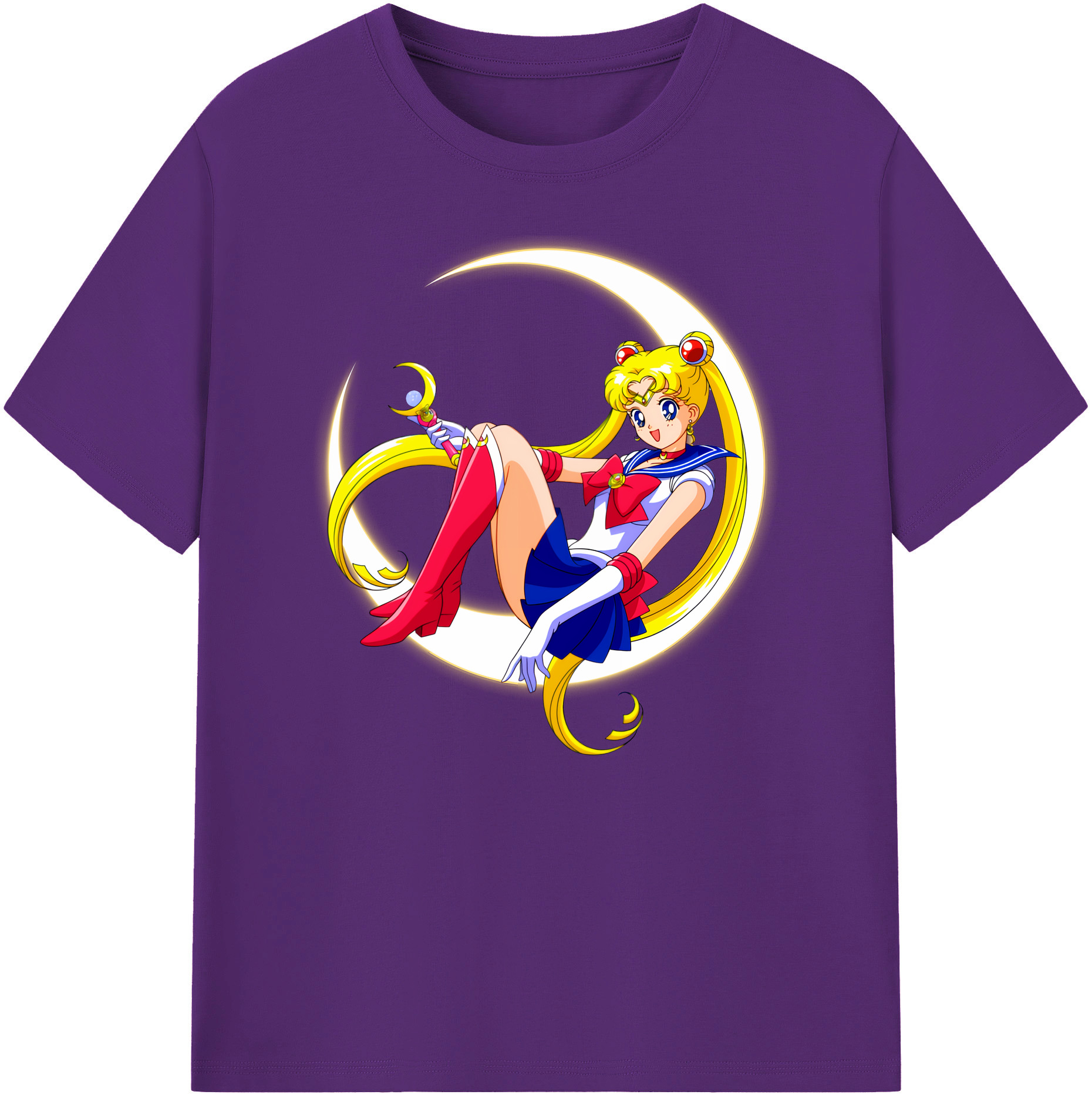 （画像用） 美少女戦士セーラームーン 月野 うさぎ つきの うさぎ Sailor Moon Tsukino Usagi 綿100％ メンズ半袖Tシャツ｜肌触りやわらか＆通気性