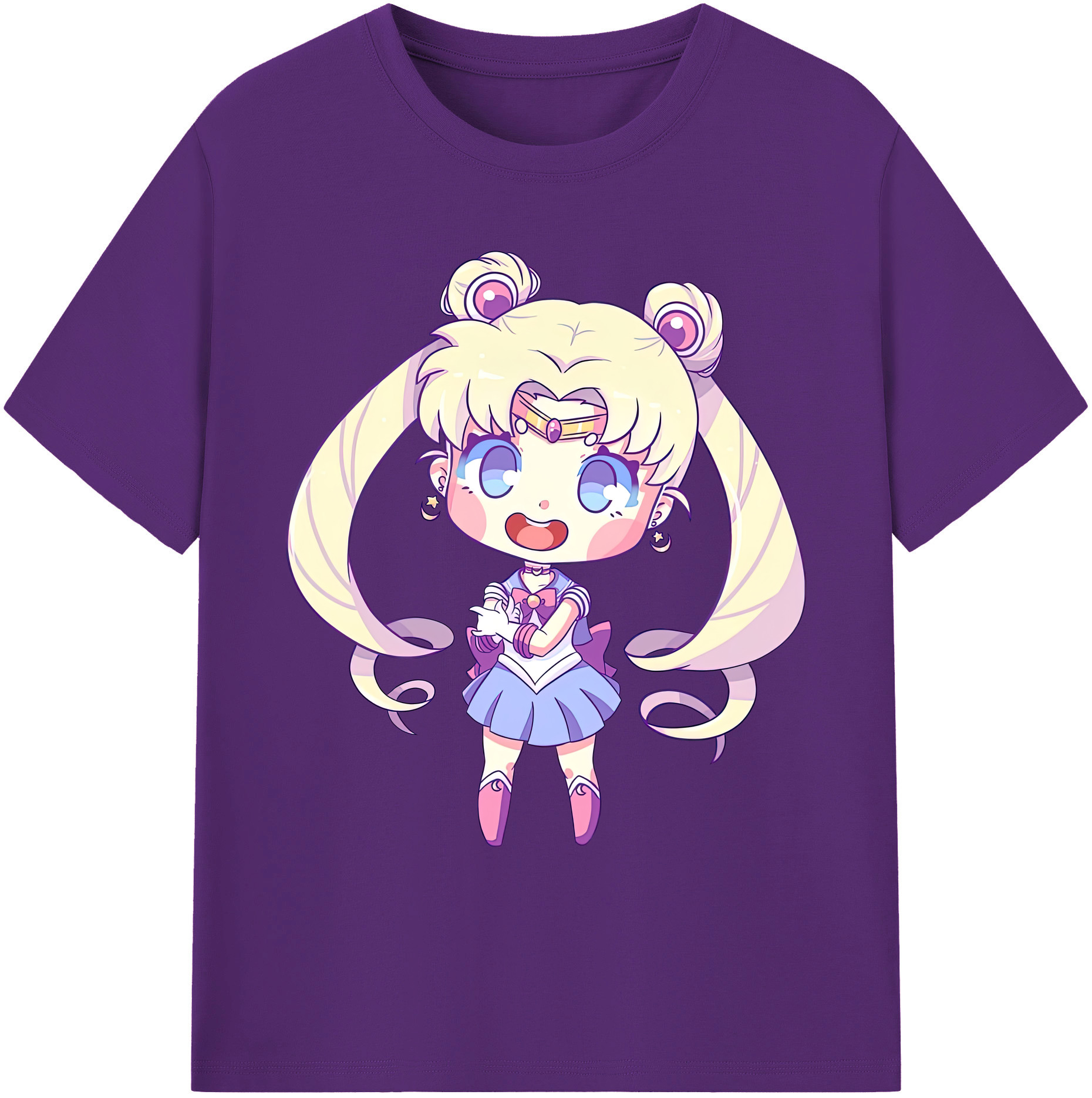 （画像用） 美少女戦士セーラームーン 月野 うさぎ つきの うさぎ Sailor Moon Tsukino Usagi 綿100％ メンズ半袖Tシャツ｜肌触りやわらか＆通気性