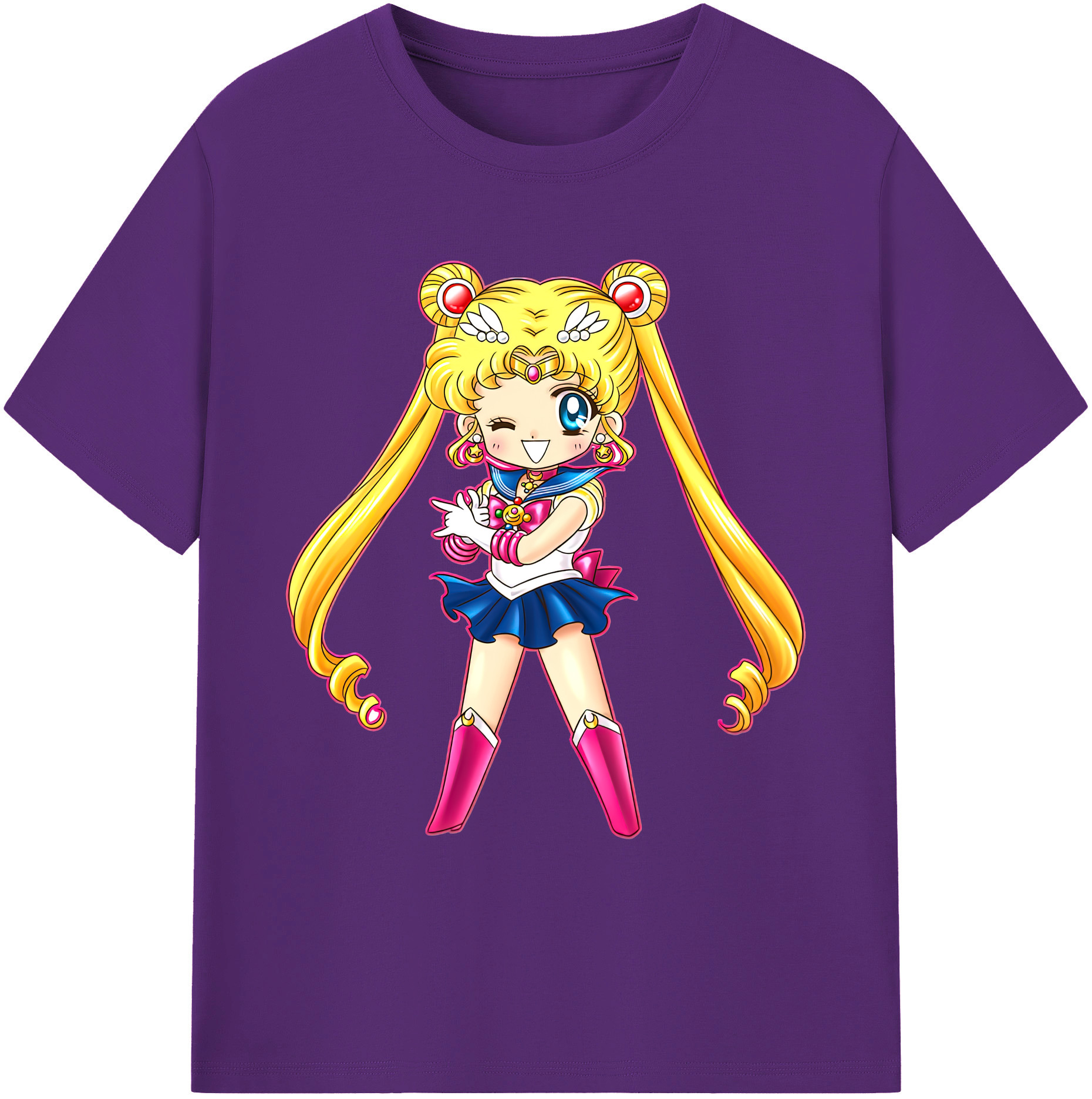 （画像用） 美少女戦士セーラームーン 月野 うさぎ つきの うさぎ Sailor Moon Tsukino Usagi 綿100％ メンズ半袖Tシャツ｜肌触りやわらか＆通気性