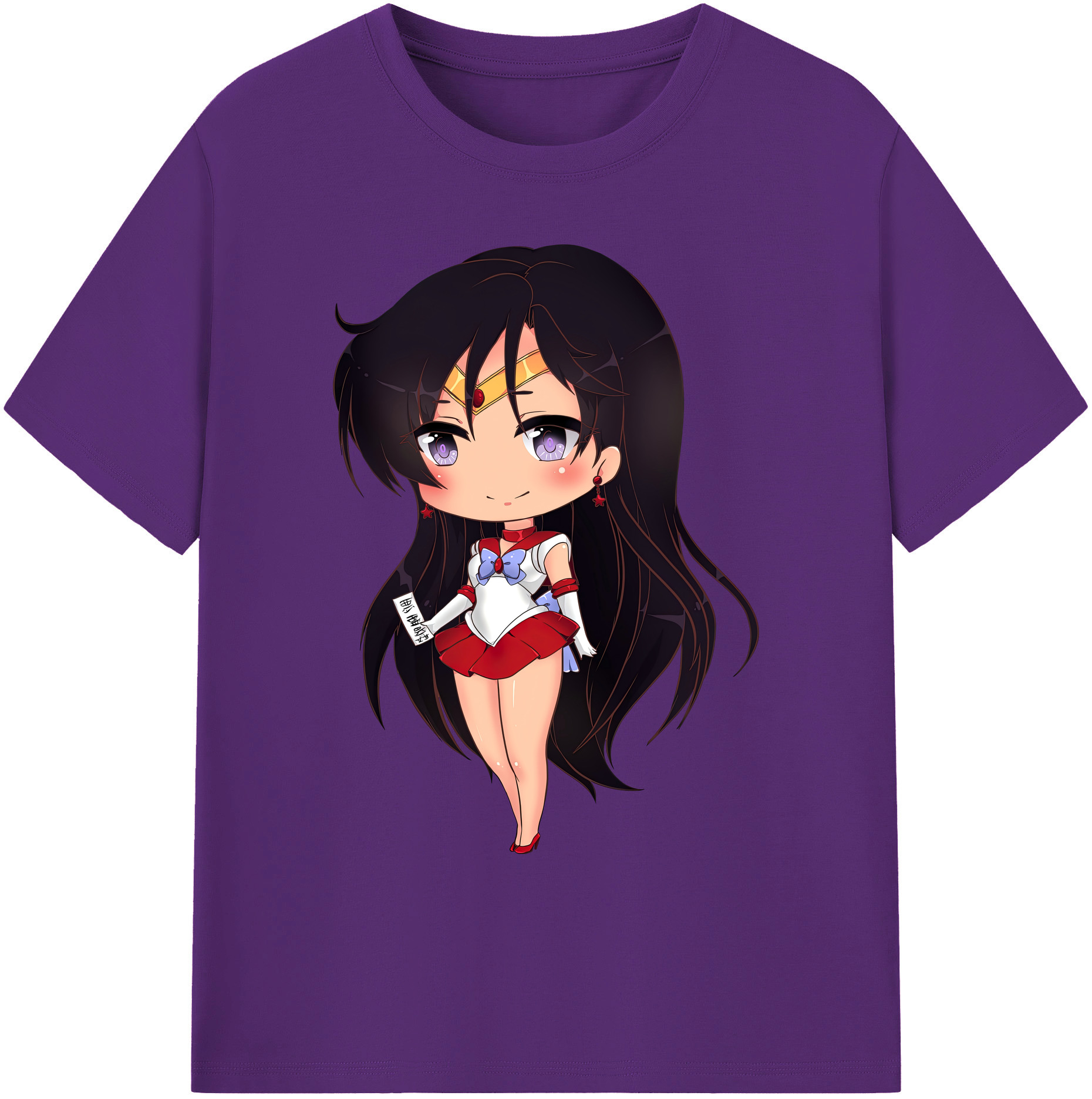 （画像用） 美少女戦士セーラームーン 火野レイ ひの レイ Sailor Moon Hino Rei （セーラーマーズ,Sailor Mars） 綿100％ メンズ半袖Tシャツ｜肌触りやわらか＆通気性