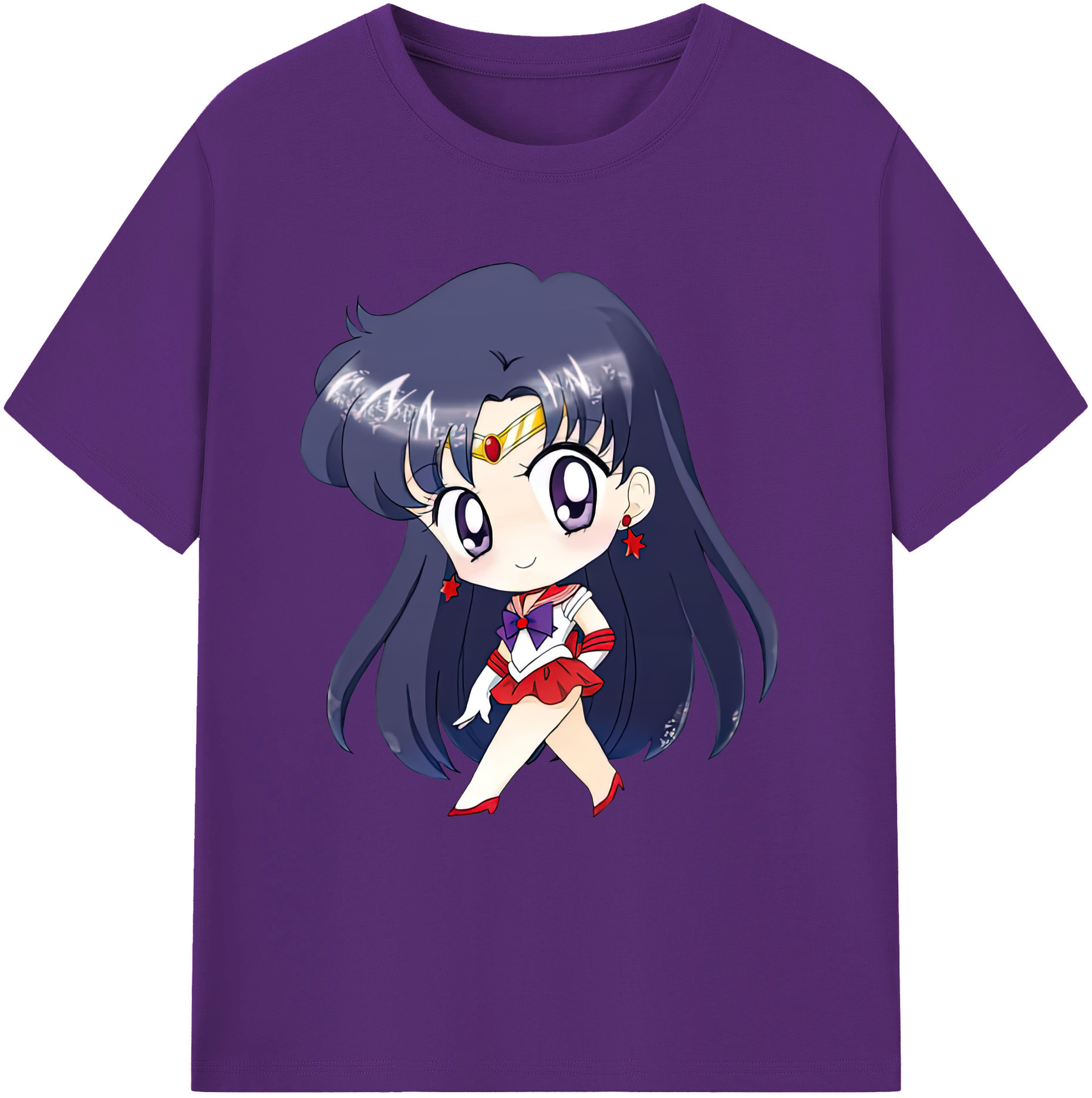 （画像用） 美少女戦士セーラームーン 火野レイ ひの レイ Sailor Moon Hino Rei （セーラーマーズ,Sailor Mars） 綿100％ メンズ半袖Tシャツ｜肌触りやわらか＆通気性