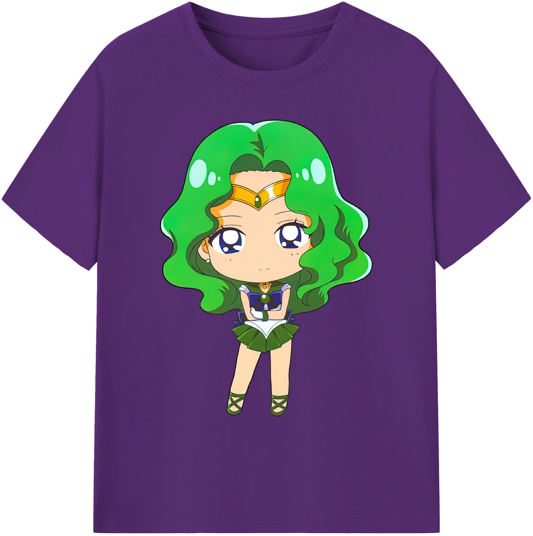 （画像用） 美少女戦士セーラームーン 海王 みちる（かいおう みちる） Sailor Moon Kaiou Michiru 綿100％ メンズ半袖Tシャツ｜肌触りやわらか＆通気性
