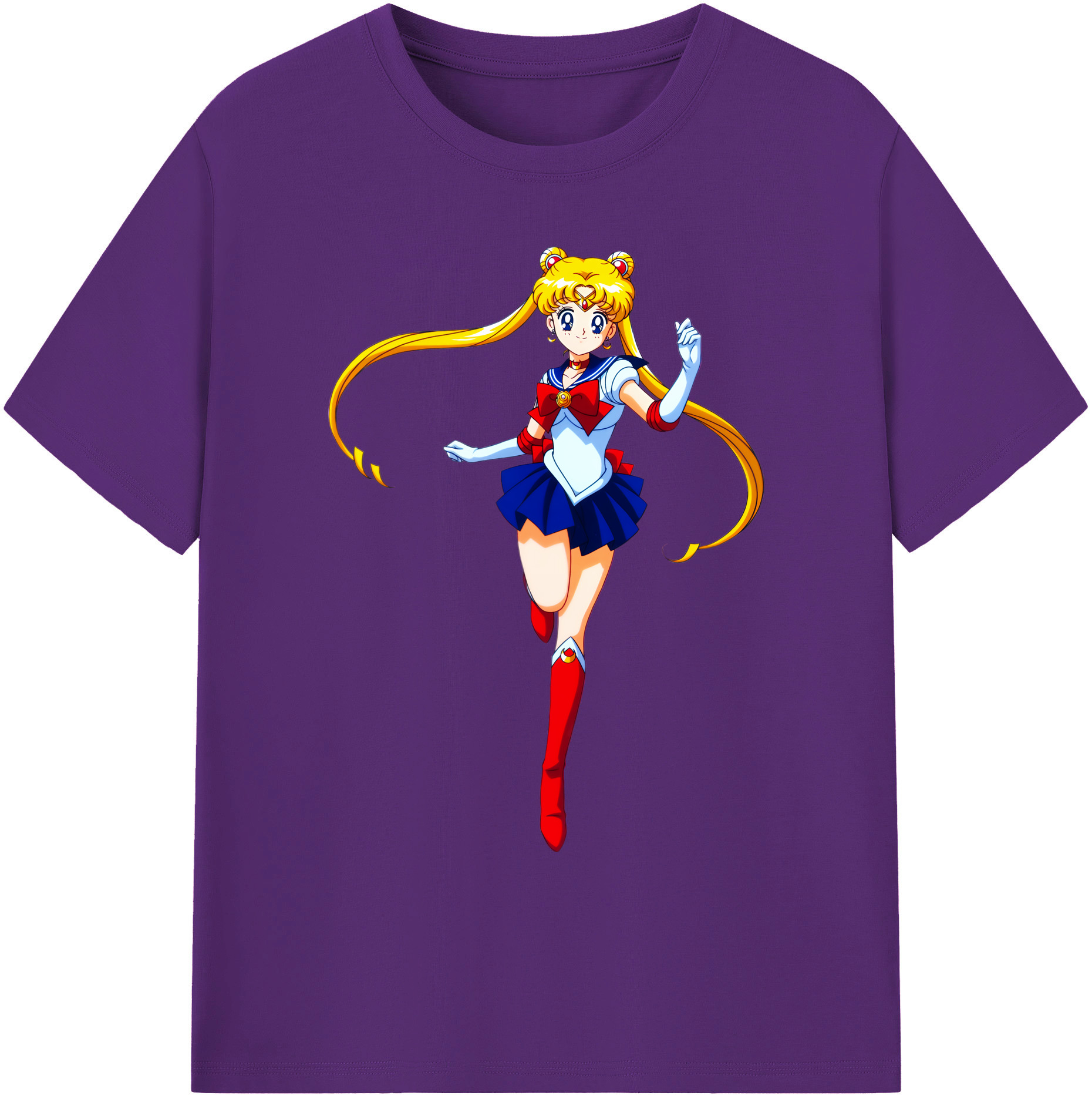 （画像用） 美少女戦士セーラームーン 月野 うさぎ つきの うさぎ Sailor Moon Tsukino Usagi 綿100％ メンズ半袖Tシャツ｜肌触りやわらか＆通気性