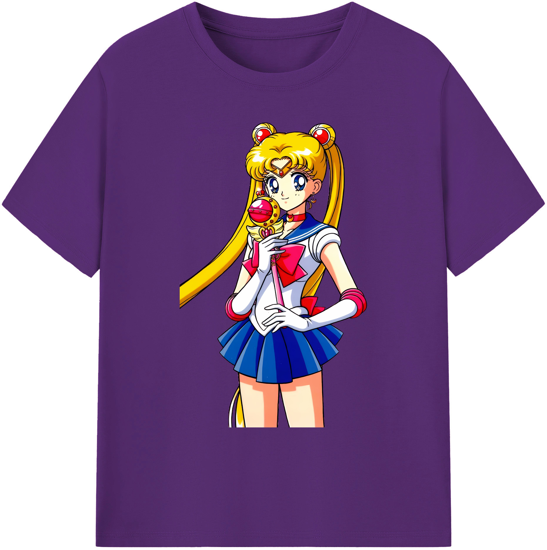 （画像用） 美少女戦士セーラームーン 月野 うさぎ つきの うさぎ Sailor Moon Tsukino Usagi 綿100％ メンズ半袖Tシャツ｜肌触りやわらか＆通気性