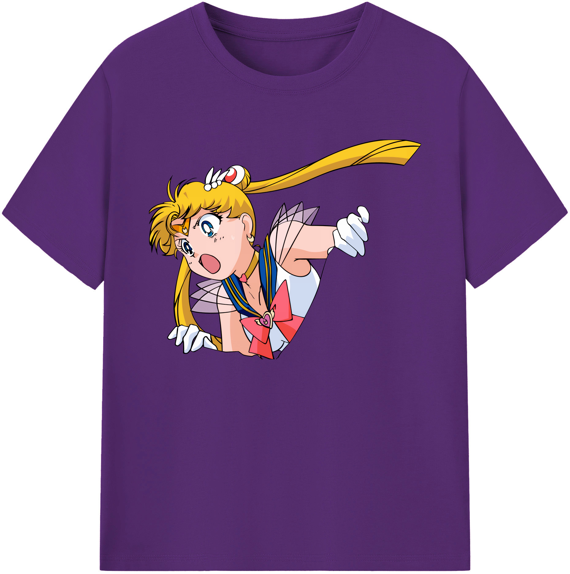 （画像用） 美少女戦士セーラームーン 月野 うさぎ つきの うさぎ Sailor Moon Tsukino Usagi 綿100％ メンズ半袖Tシャツ｜肌触りやわらか＆通気性