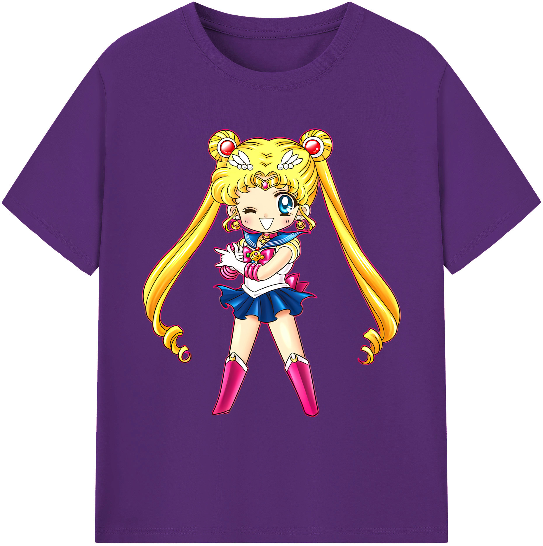 （画像用） 美少女戦士セーラームーン 月野 うさぎ つきの うさぎ Sailor Moon Tsukino Usagi 綿100％ メンズ半袖Tシャツ｜肌触りやわらか＆通気性