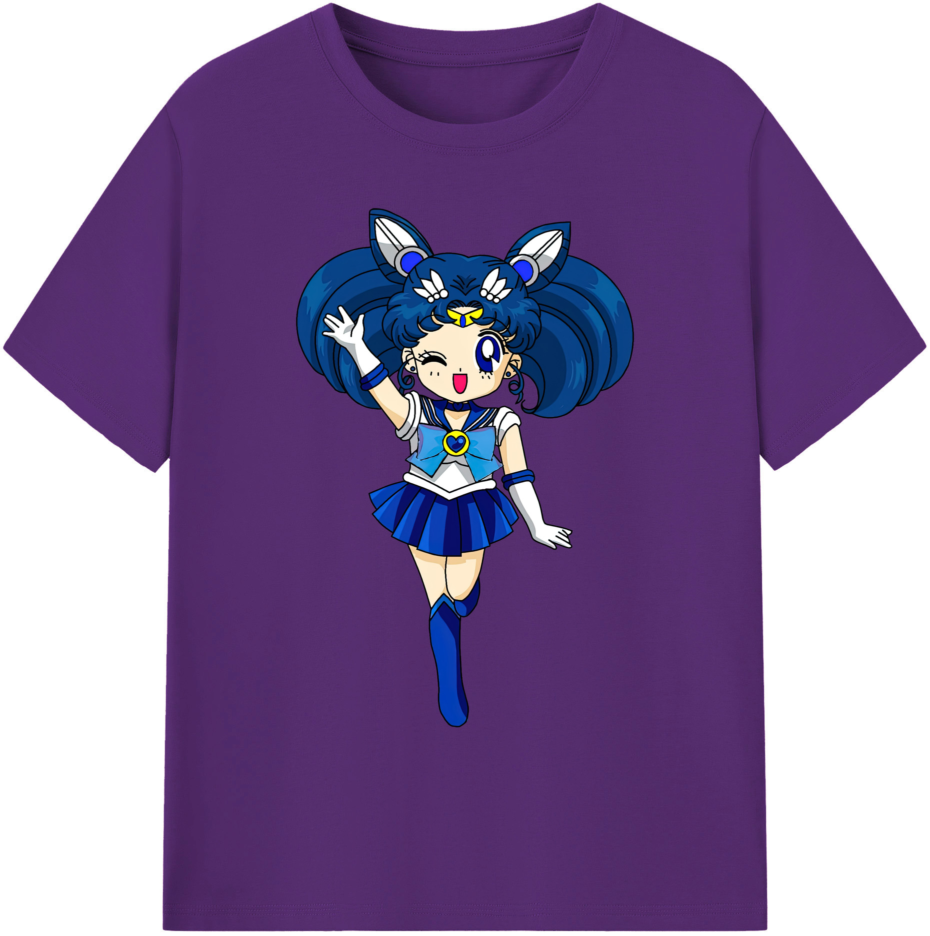 （画像用） 美少女戦士セーラームーン 水野 亜美 みずの あみ Sailor Moon Mizuno Ami 綿100％ メンズ半袖Tシャツ｜肌触りやわらか＆通気性
