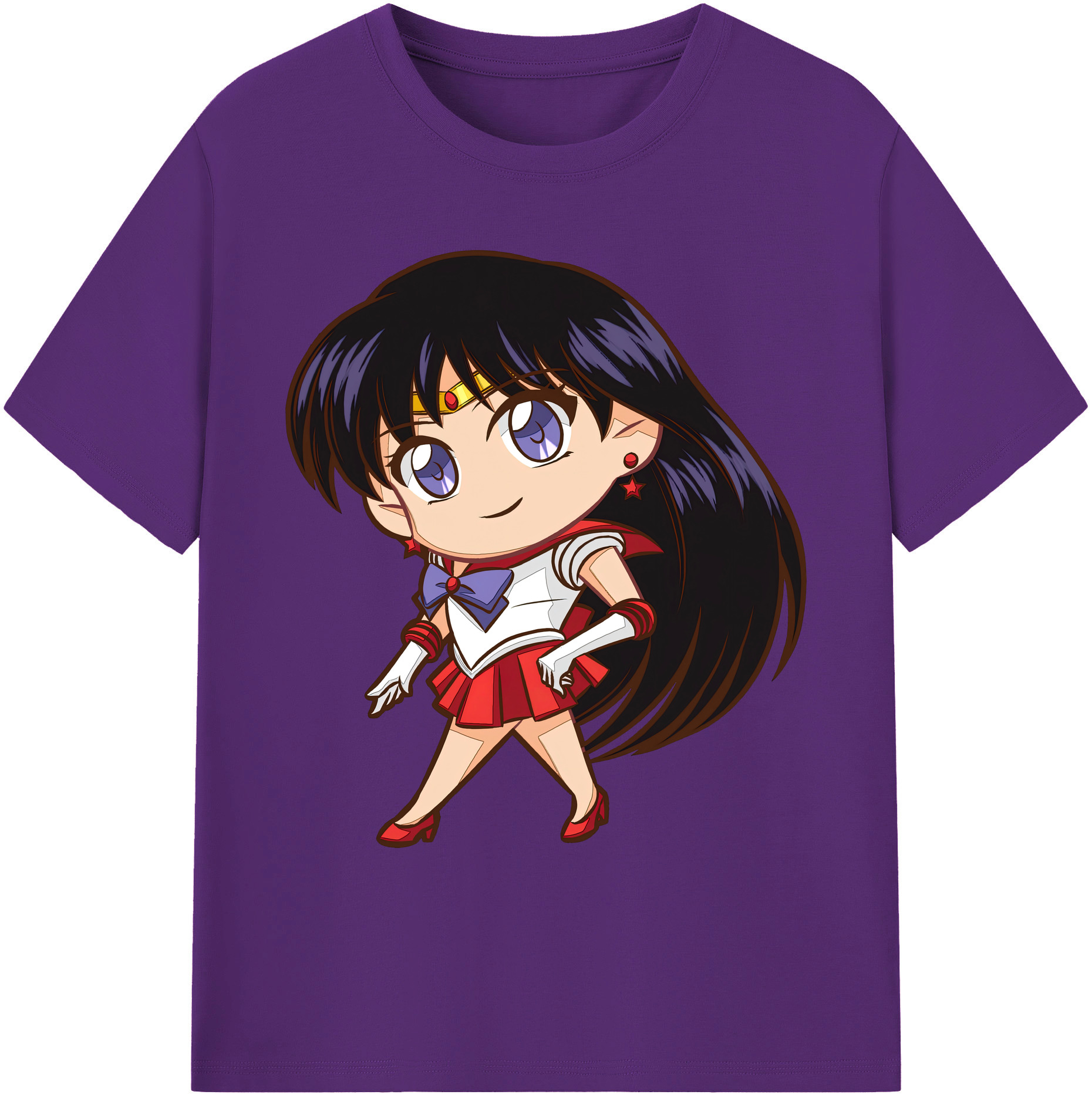 （画像用） 美少女戦士セーラームーン 火野レイ ひの レイ Sailor Moon Hino Rei （セーラーマーズ,Sailor Mars） 綿100％ メンズ半袖Tシャツ｜肌触りやわらか＆通気性
