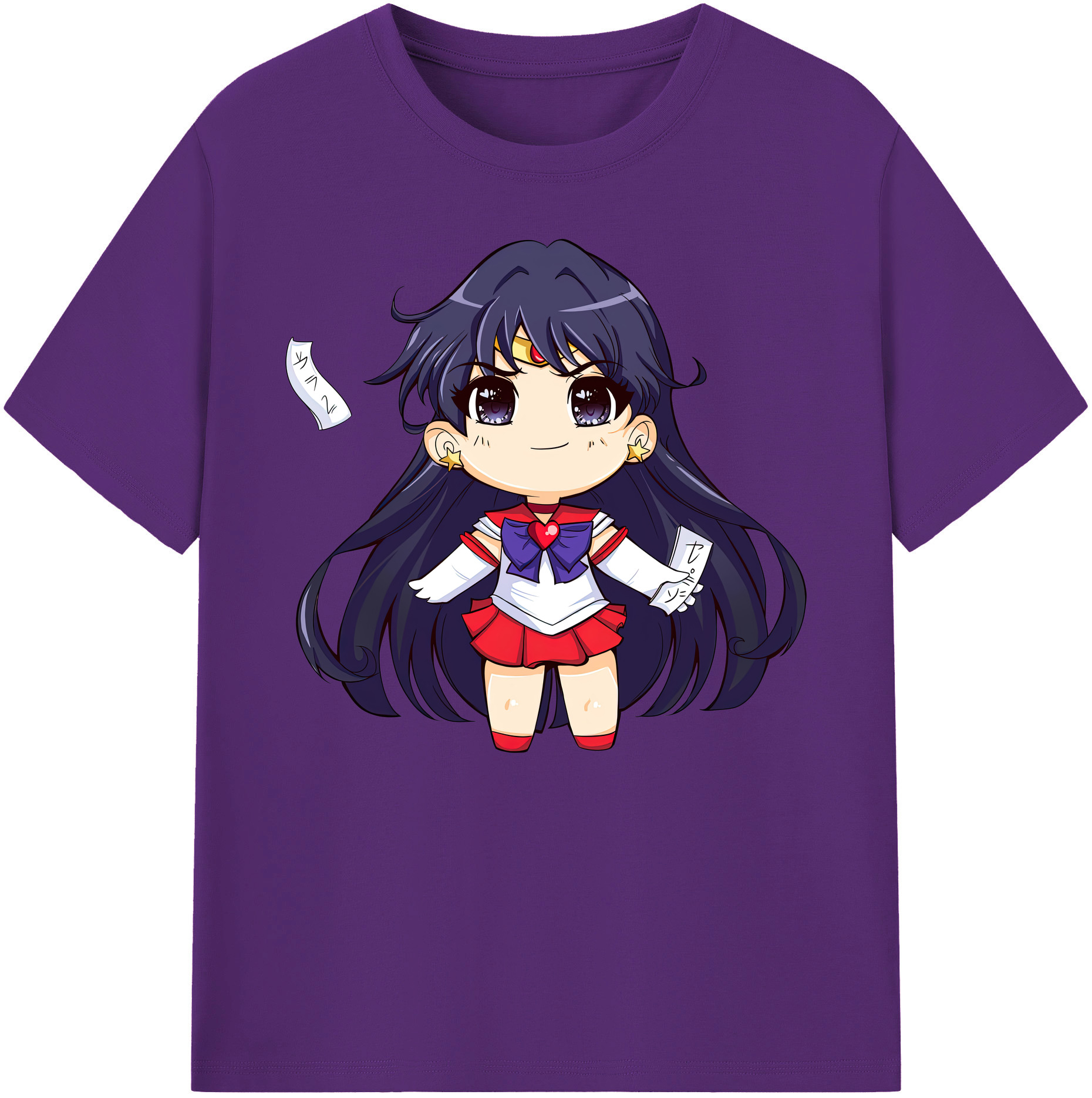 （画像用） 美少女戦士セーラームーン 火野レイ ひの レイ Sailor Moon Hino Rei （セーラーマーズ,Sailor Mars） 綿100％ メンズ半袖Tシャツ｜肌触りやわらか＆通気性