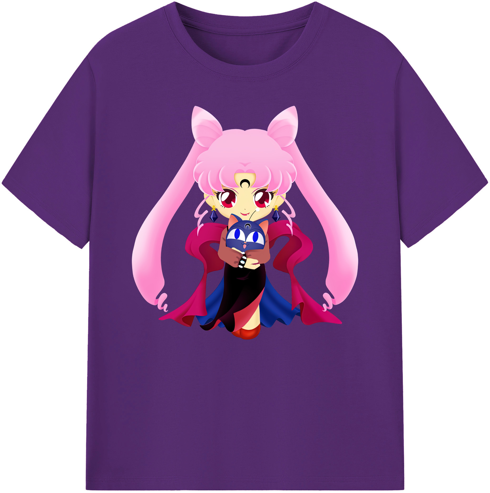 （画像用） 美少女戦士セーラームーン ちびうさ Sailor Moon Chibiusa Tsukino Usagi Small Lady Serenity 綿100％ メンズ半袖Tシャツ｜肌触りやわらか＆通気性