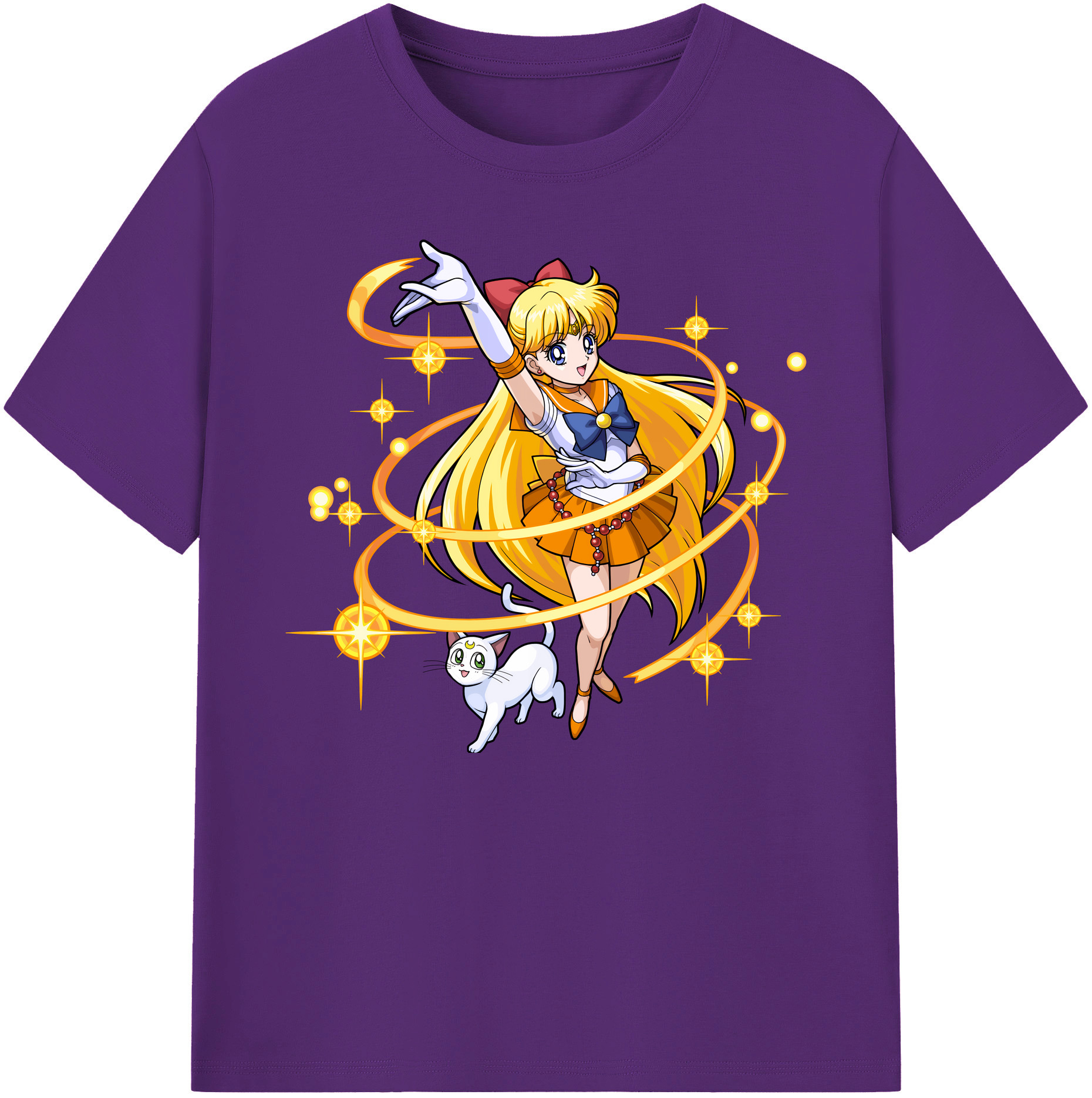 （画像用） 美少女戦士セーラームーン 愛野 美奈子 あいの みなこ Sailor Moon Aino Minako 綿100％ メンズ半袖Tシャツ｜肌触りやわらか＆通気性