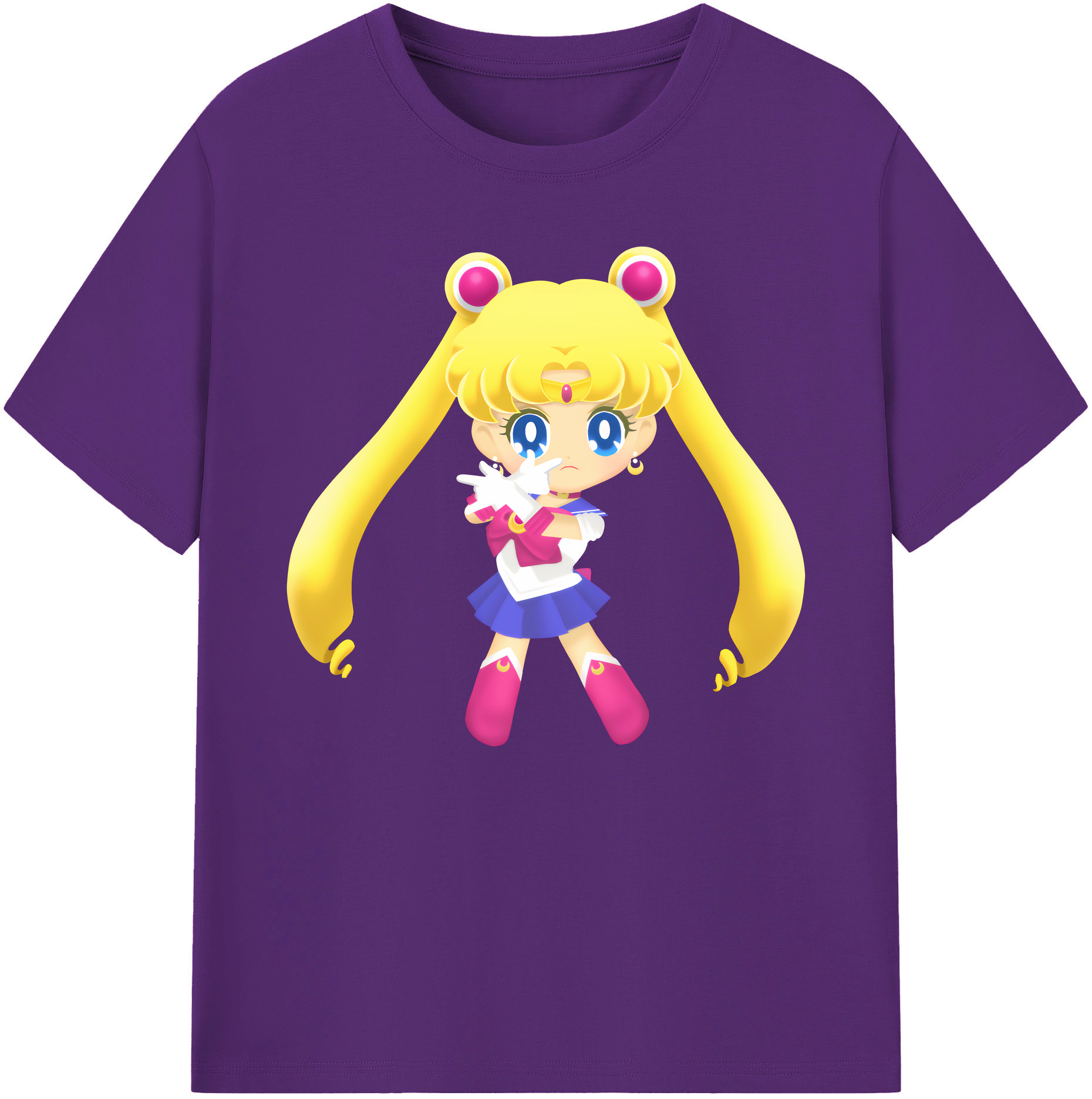 （画像用） 美少女戦士セーラームーン 月野 うさぎ つきの うさぎ Sailor Moon Tsukino Usagi 綿100％ メンズ半袖Tシャツ｜肌触りやわらか＆通気性