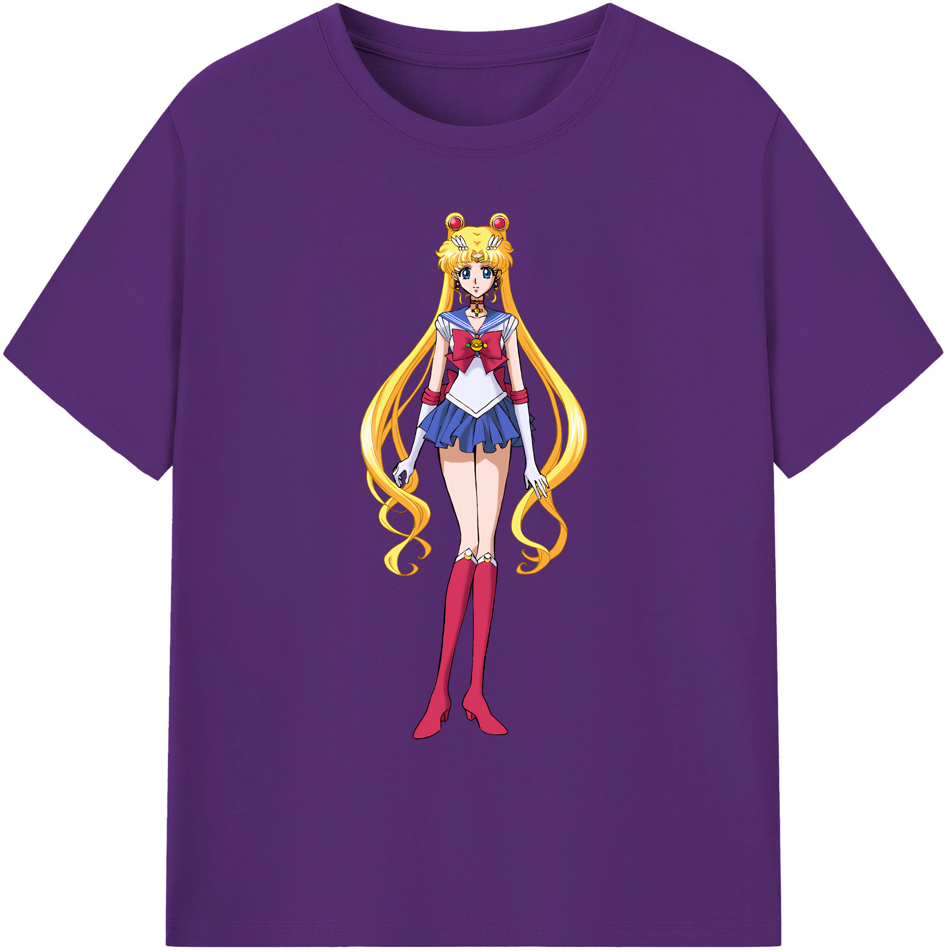 （画像用） 美少女戦士セーラームーン 月野 うさぎ つきの うさぎ Sailor Moon Tsukino Usagi 綿100％ メンズ半袖Tシャツ｜肌触りやわらか＆通気性