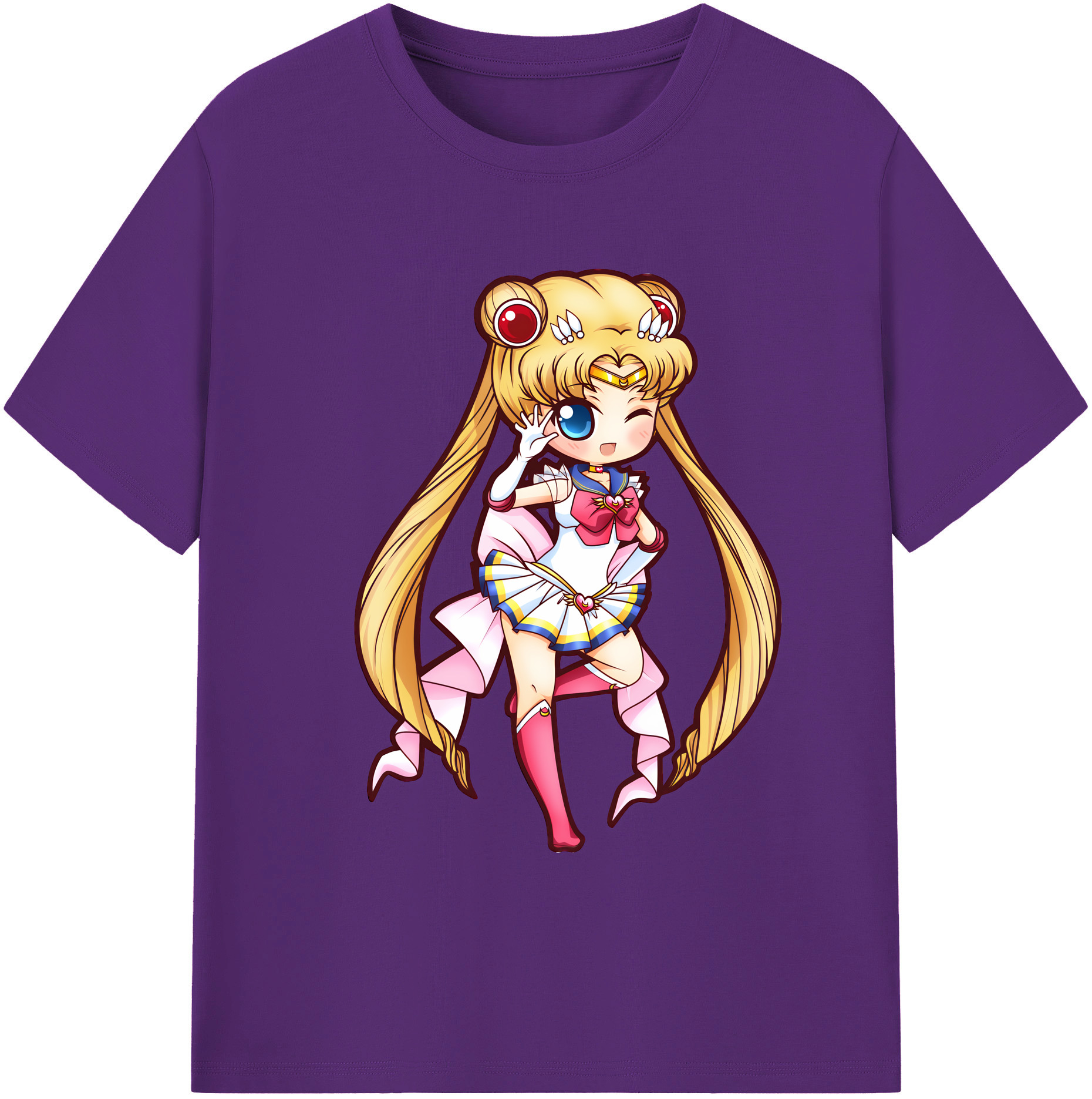 （画像用） 美少女戦士セーラームーン 月野 うさぎ つきの うさぎ Sailor Moon Tsukino Usagi 綿100％ メンズ半袖Tシャツ｜肌触りやわらか＆通気性