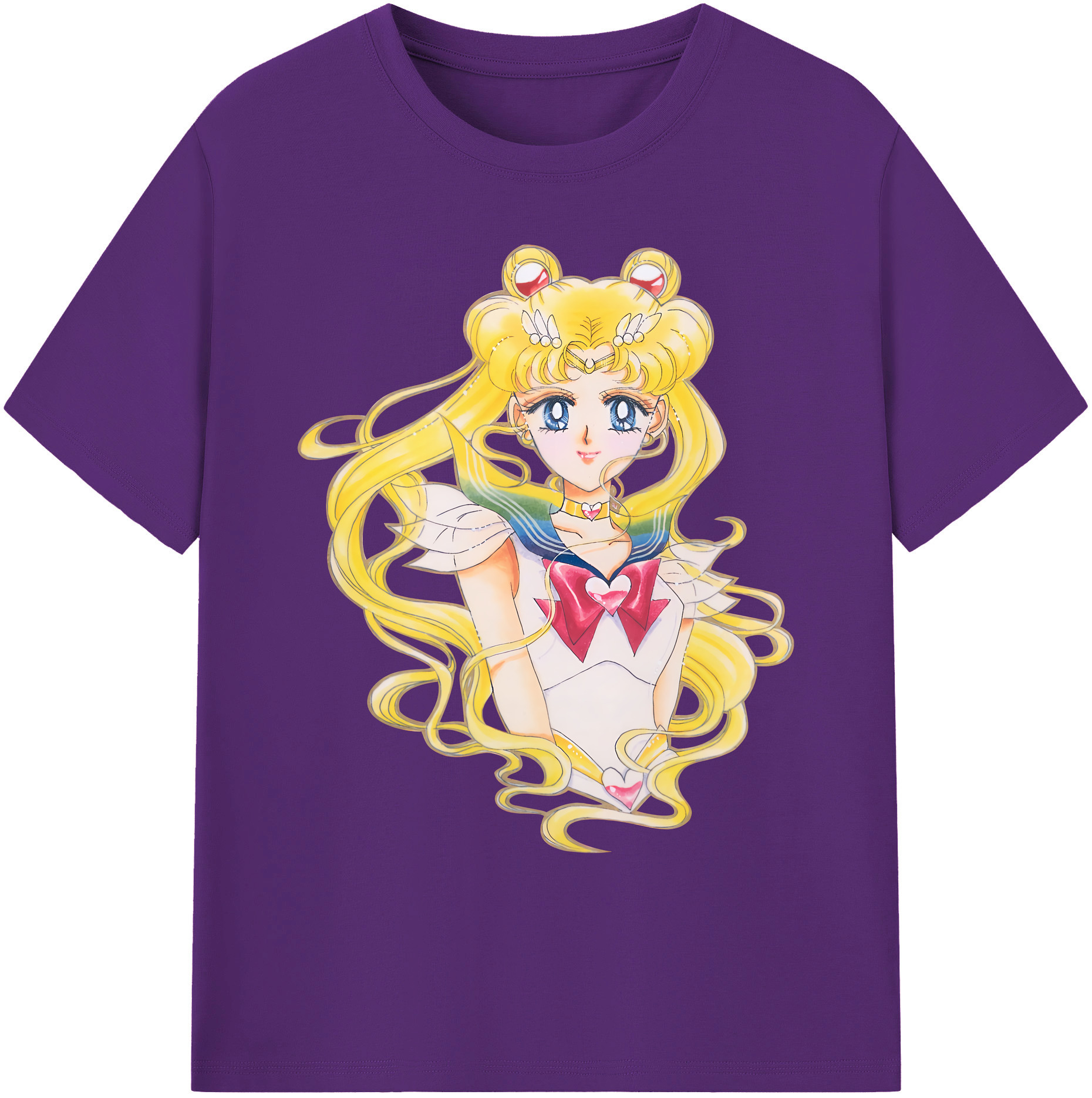 （画像用） 美少女戦士セーラームーン 月野 うさぎ つきの うさぎ Sailor Moon Tsukino Usagi 綿100％ メンズ半袖Tシャツ｜肌触りやわらか＆通気性