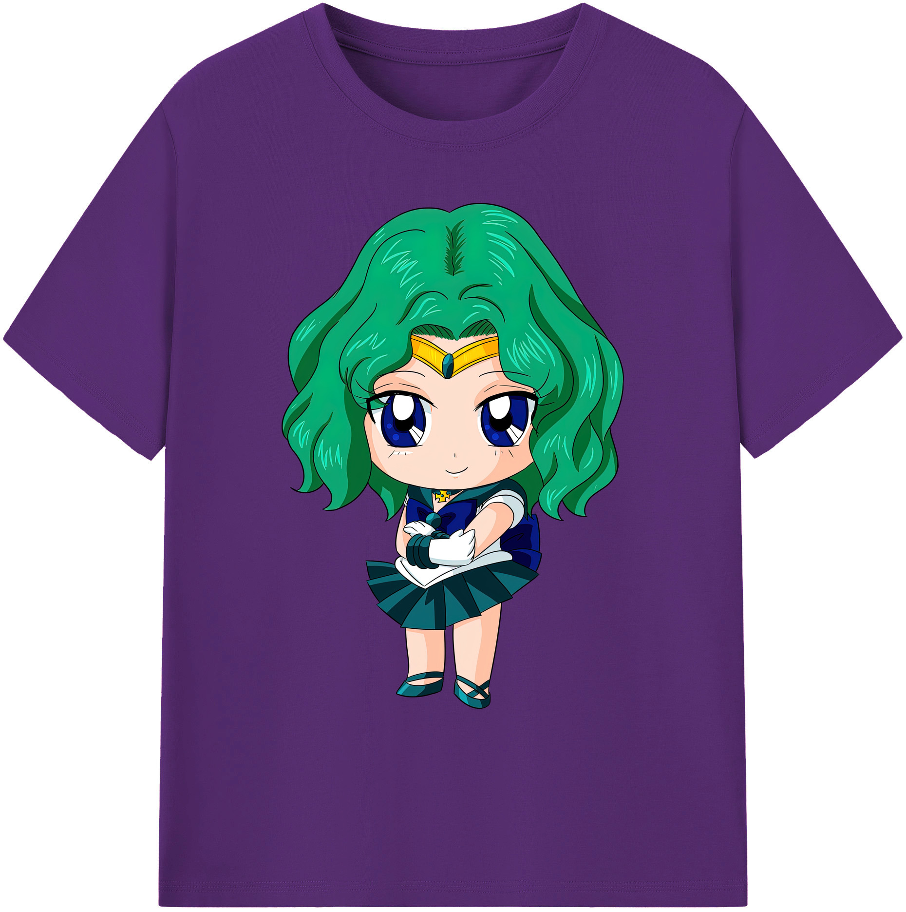 （画像用） 美少女戦士セーラームーン 海王 みちる（かいおう みちる） Sailor Moon Kaiou Michiru 綿100％ メンズ半袖Tシャツ｜肌触りやわらか＆通気性
