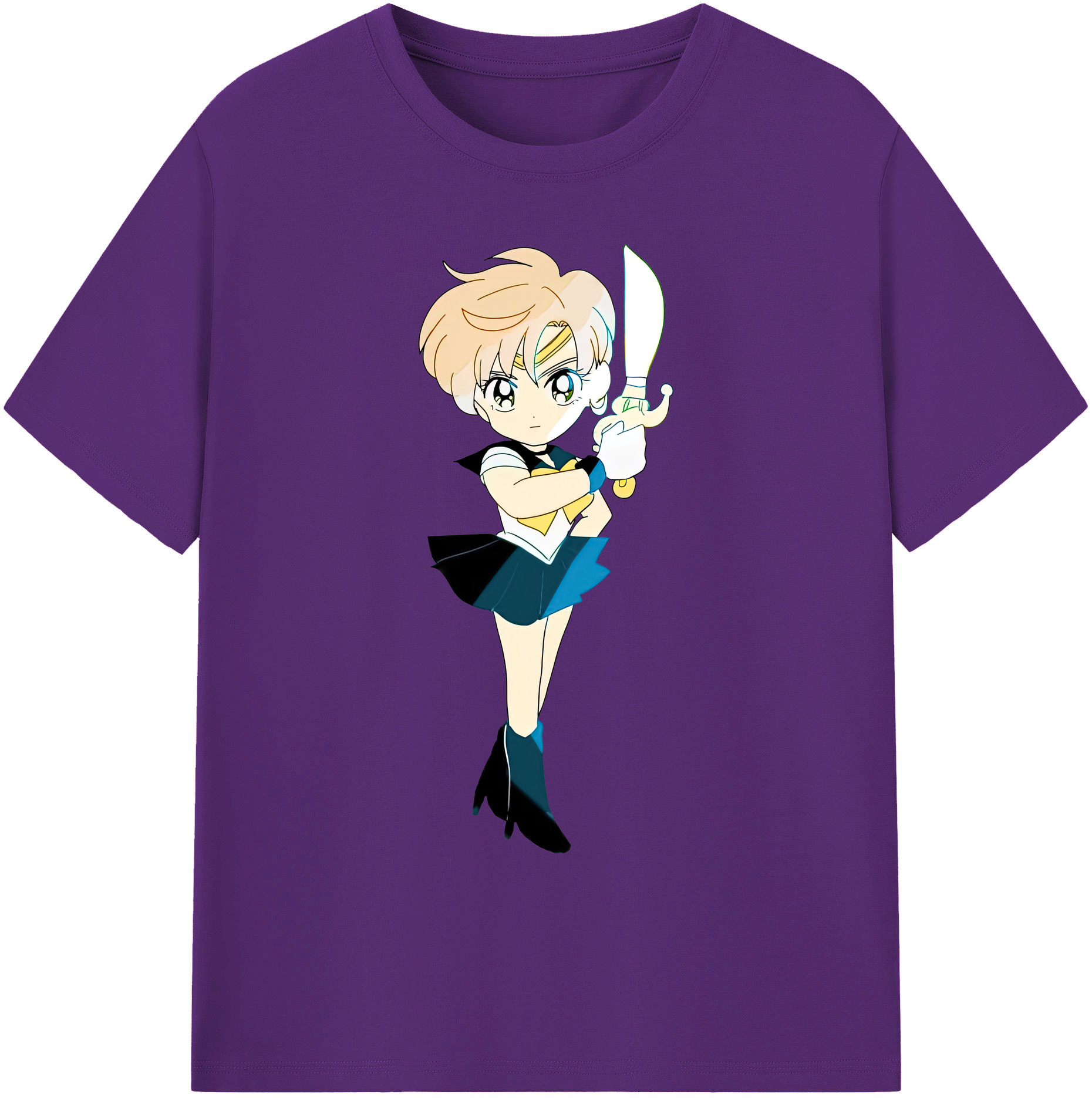 （画像用） 美少女戦士セーラームーン 天王はるか Sailor Moon Tenoh Haruka 綿100％ メンズ半袖Tシャツ｜肌触りやわらか＆通気性