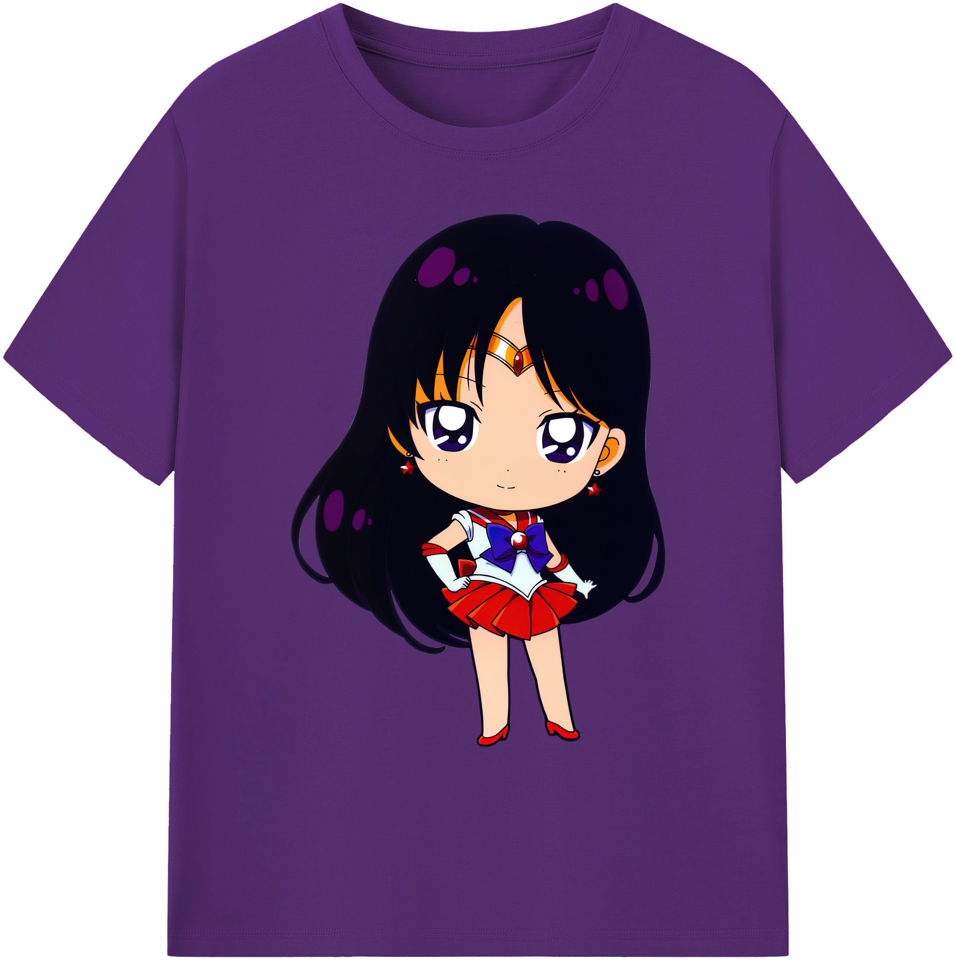 （画像用） 美少女戦士セーラームーン 火野レイ ひの レイ Sailor Moon Hino Rei （セーラーマーズ,Sailor Mars） 綿100％ メンズ半袖Tシャツ｜肌触りやわらか＆通気性
