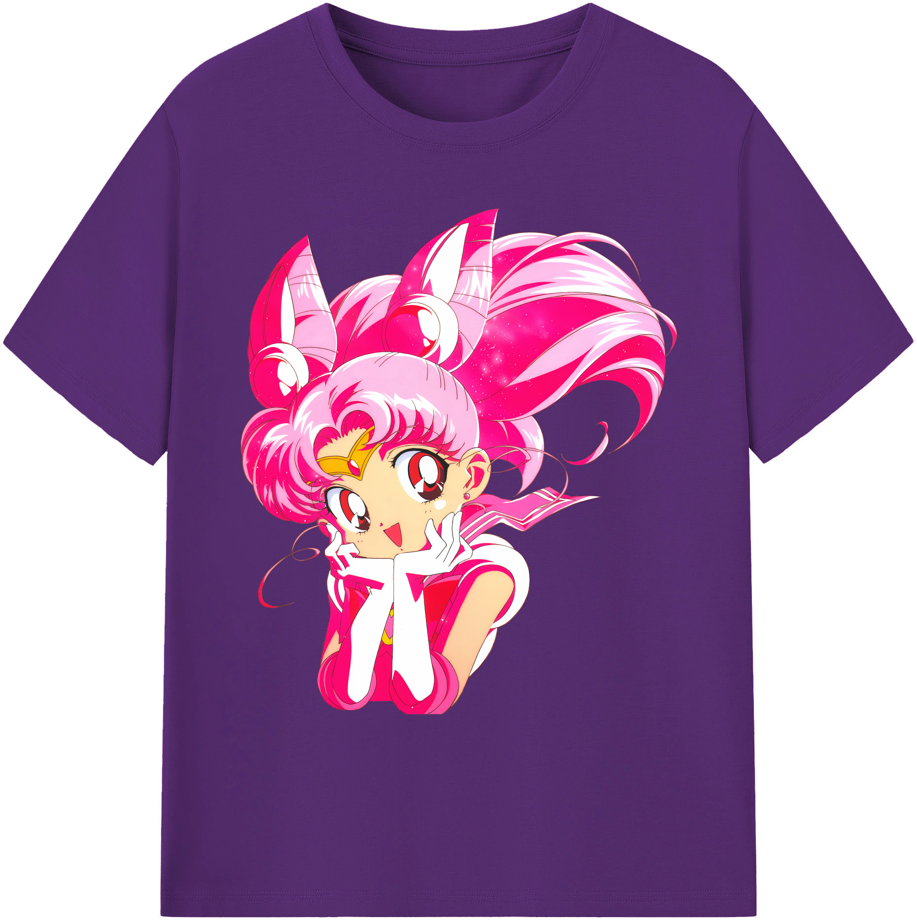 （画像用） 美少女戦士セーラームーン ちびうさ Sailor Moon Chibiusa Tsukino Usagi Small Lady Serenity 綿100％ メンズ半袖Tシャツ｜肌触りやわらか＆通気性