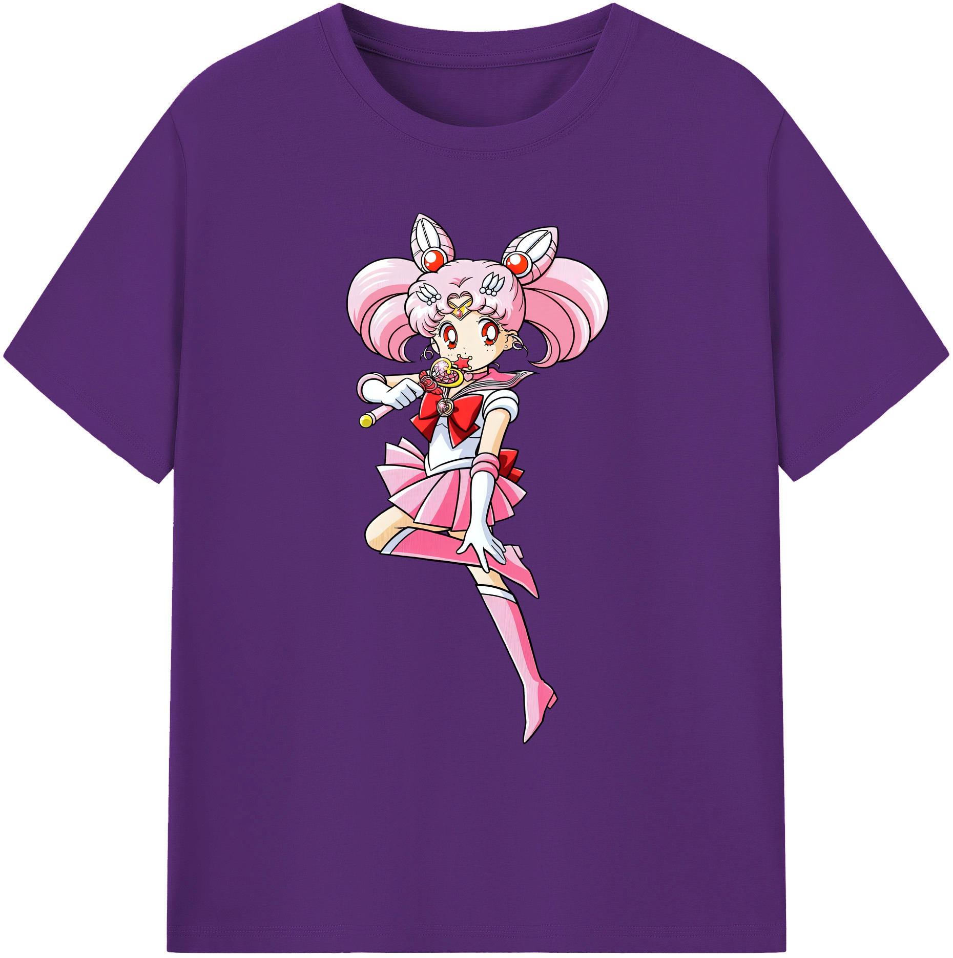 （画像用） 美少女戦士セーラームーン ちびうさ Sailor Moon Chibiusa Tsukino Usagi Small Lady Serenity 綿100％ メンズ半袖Tシャツ｜肌触りやわらか＆通気性