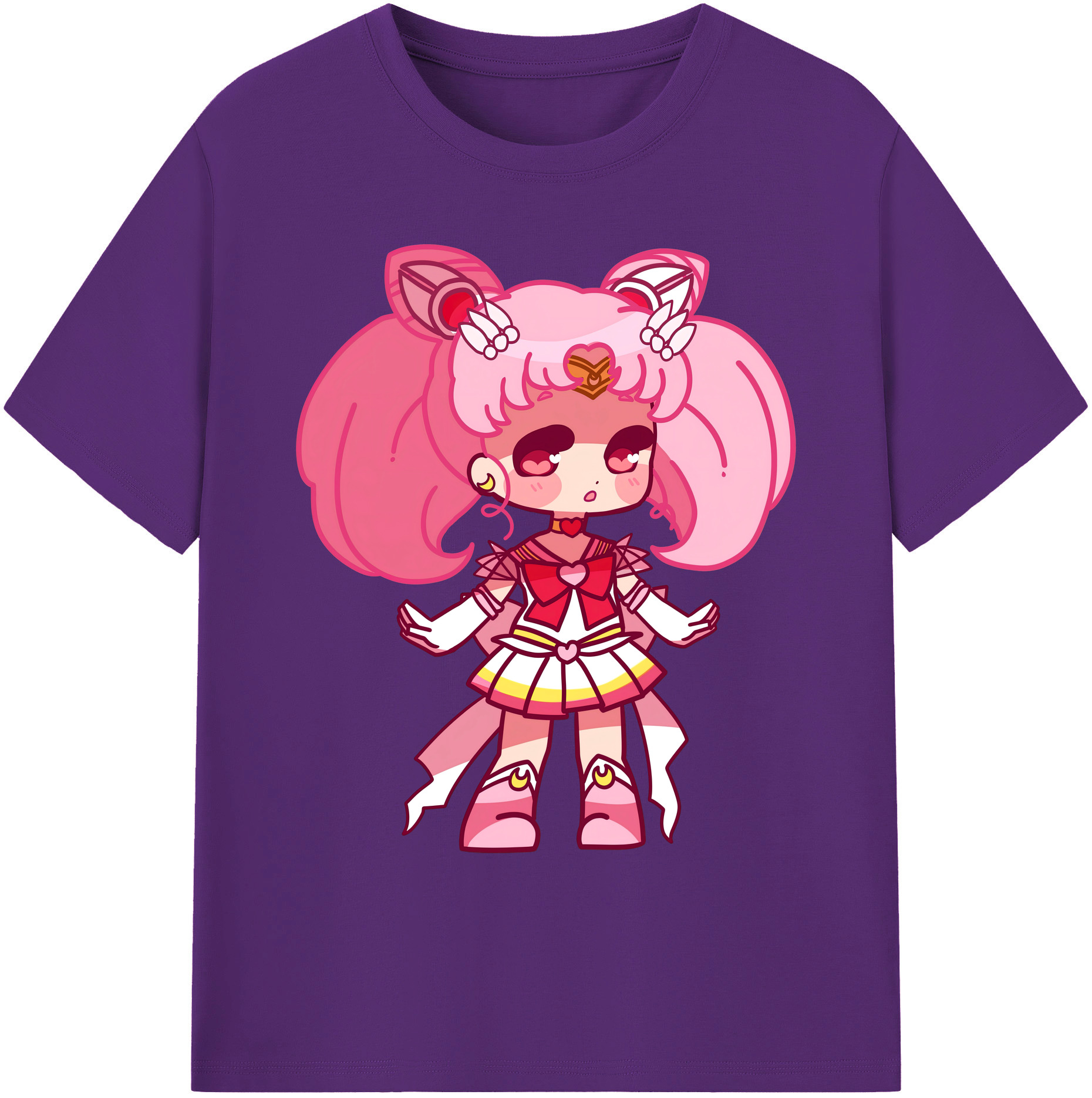 （画像用） 美少女戦士セーラームーン ちびうさ Sailor Moon Chibiusa Tsukino Usagi Small Lady Serenity 綿100％ メンズ半袖Tシャツ｜肌触りやわらか＆通気性