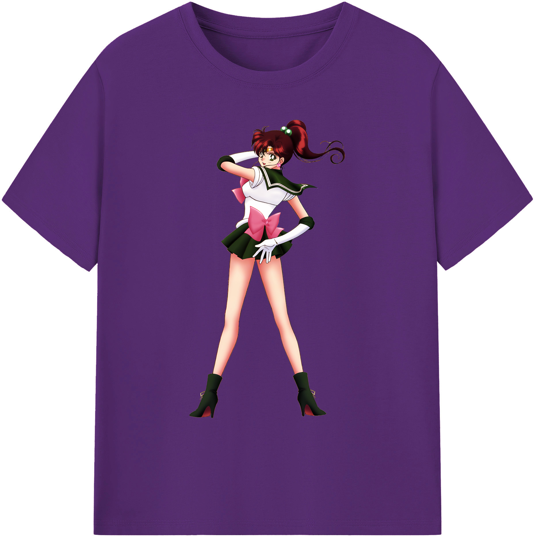 （画像用） 美少女戦士セーラームーン 木野 まこと きの まこと Sailor Moon Kino Makoto （セーラージュピター；Sailor Jupiter） 綿100％ メンズ半袖Tシャツ｜肌触りやわらか＆通気性