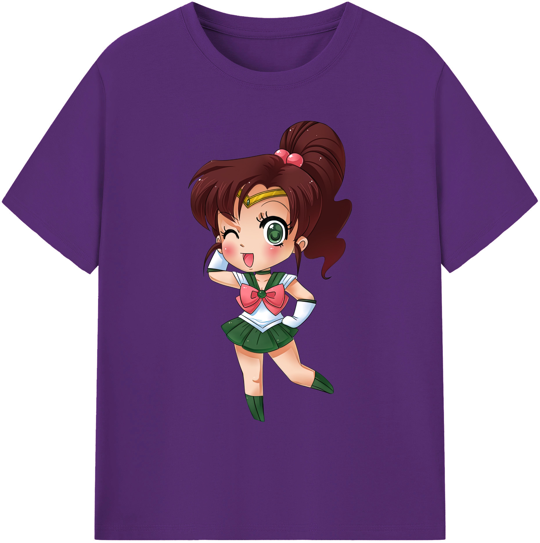 （画像用） 美少女戦士セーラームーン 木野 まこと きの まこと Sailor Moon Kino Makoto （セーラージュピター；Sailor Jupiter） 綿100％ メンズ半袖Tシャツ｜肌触りやわらか＆通気性