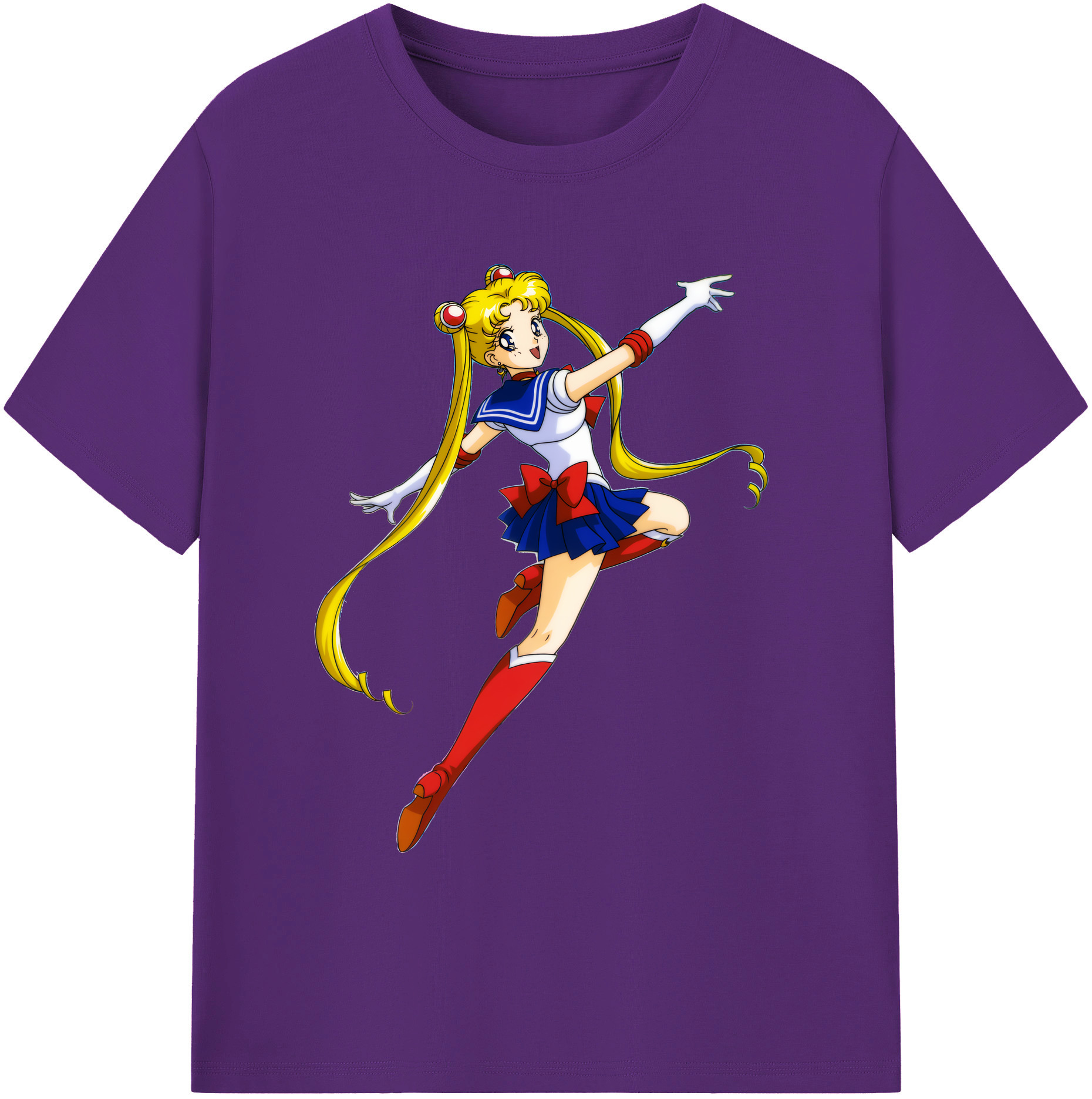 （画像用） 美少女戦士セーラームーン 月野 うさぎ つきの うさぎ Sailor Moon Tsukino Usagi 綿100％ メンズ半袖Tシャツ｜肌触りやわらか＆通気性