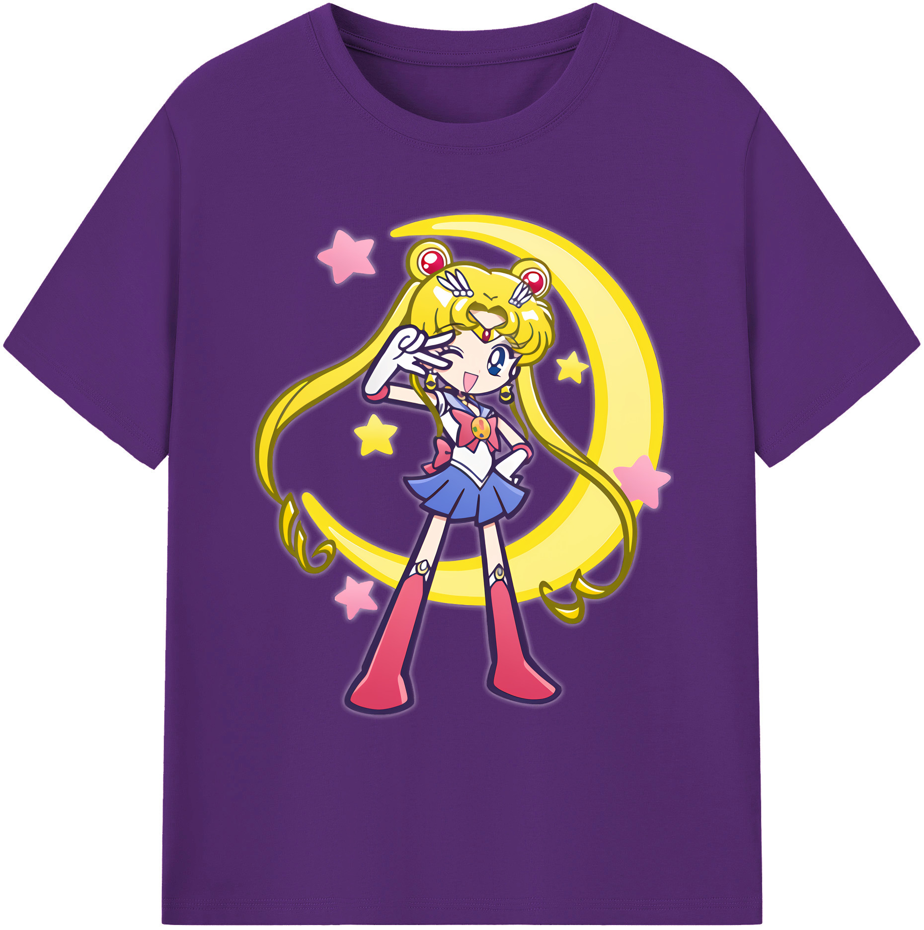 （画像用） 美少女戦士セーラームーン 月野 うさぎ つきの うさぎ Sailor Moon Tsukino Usagi 綿100％ メンズ半袖Tシャツ｜肌触りやわらか＆通気性
