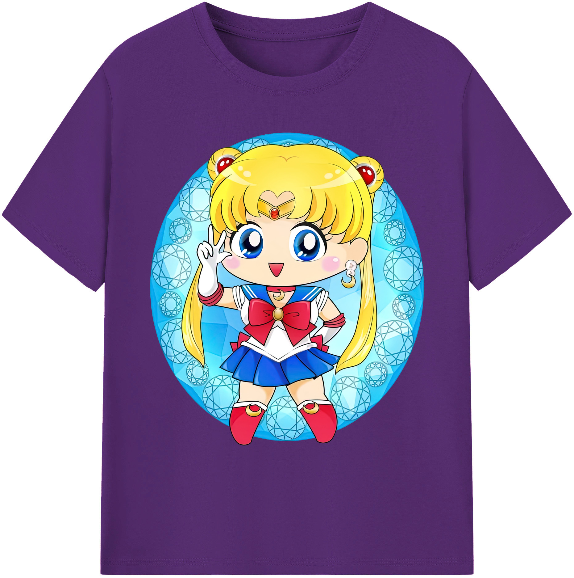 （画像用） 美少女戦士セーラームーン 月野 うさぎ つきの うさぎ Sailor Moon Tsukino Usagi 綿100％ メンズ半袖Tシャツ｜肌触りやわらか＆通気性