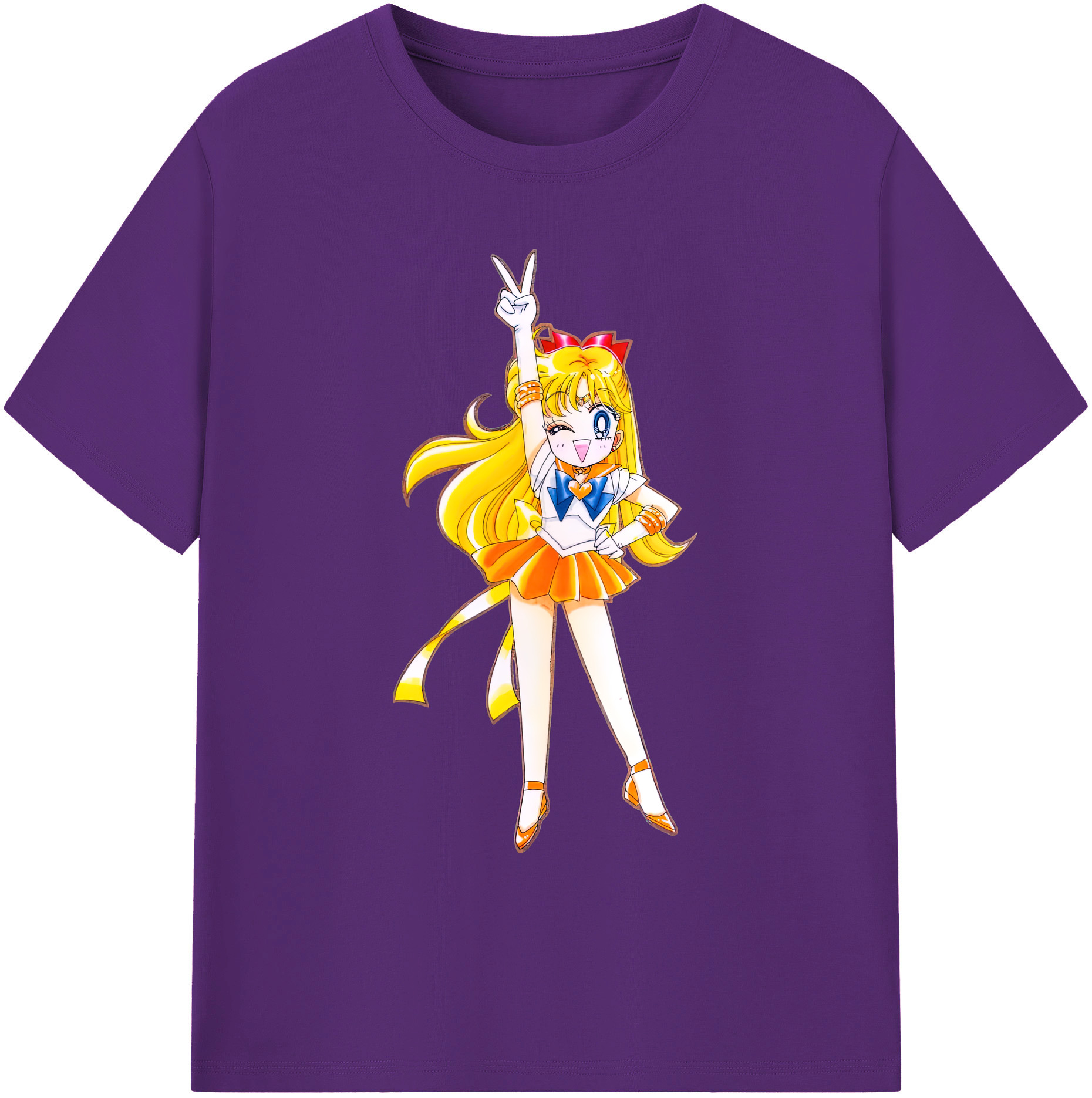 （画像用） 美少女戦士セーラームーン 愛野 美奈子 あいの みなこ Sailor Moon Aino Minako 綿100％ メンズ半袖Tシャツ｜肌触りやわらか＆通気性