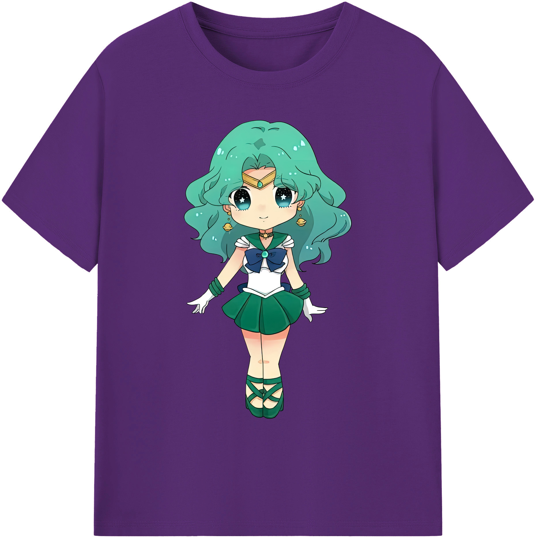 （画像用） 美少女戦士セーラームーン 海王 みちる（かいおう みちる） Sailor Moon Kaiou Michiru 綿100％ メンズ半袖Tシャツ｜肌触りやわらか＆通気性