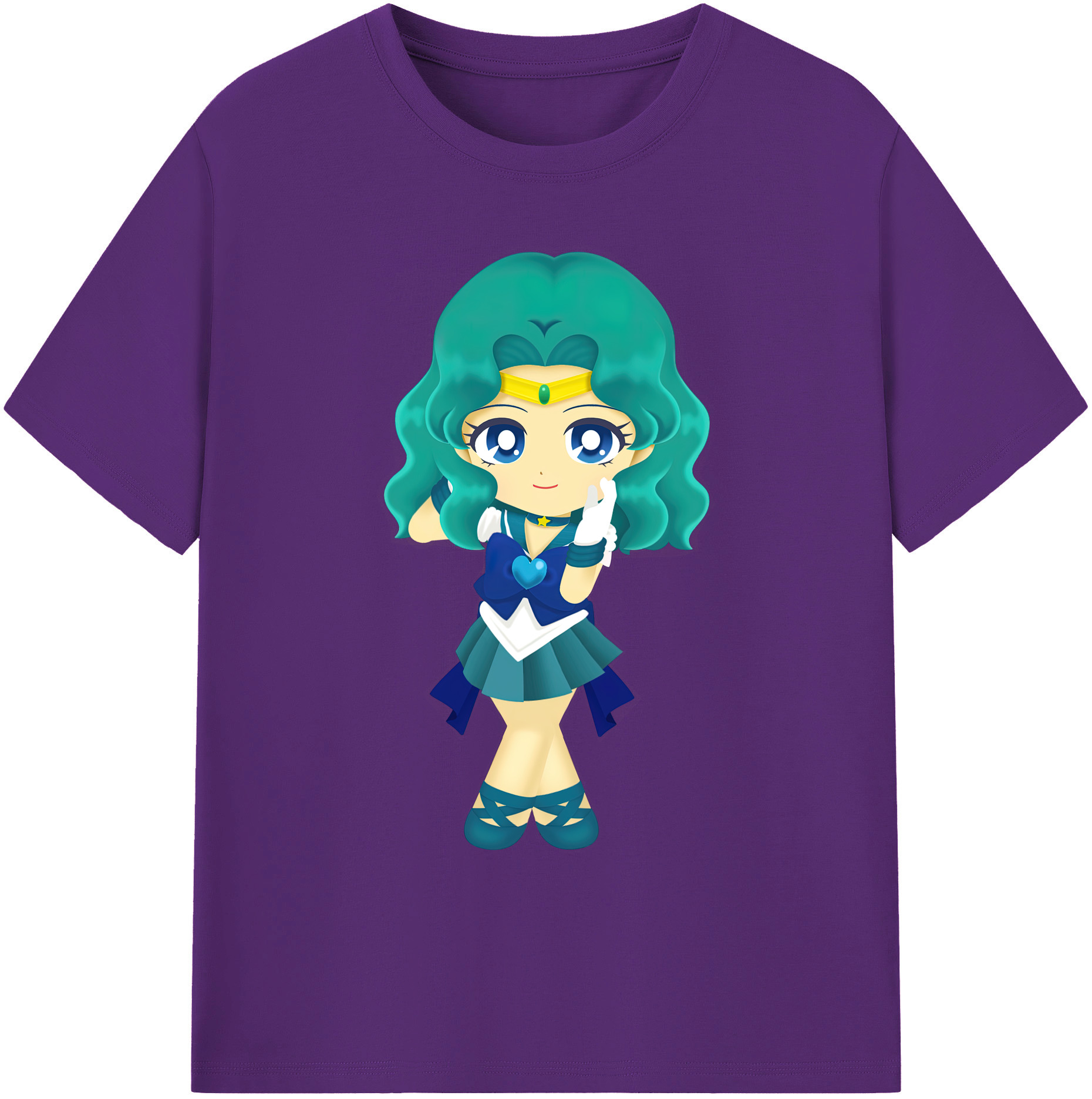 （画像用） 美少女戦士セーラームーン 海王 みちる（かいおう みちる） Sailor Moon Kaiou Michiru 綿100％ メンズ半袖Tシャツ｜肌触りやわらか＆通気性