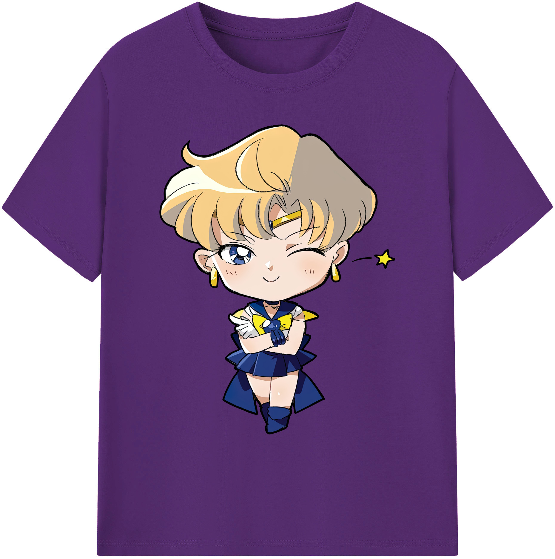 （画像用） 美少女戦士セーラームーン 天王はるか Sailor Moon Tenoh Haruka 綿100％ メンズ半袖Tシャツ｜肌触りやわらか＆通気性
