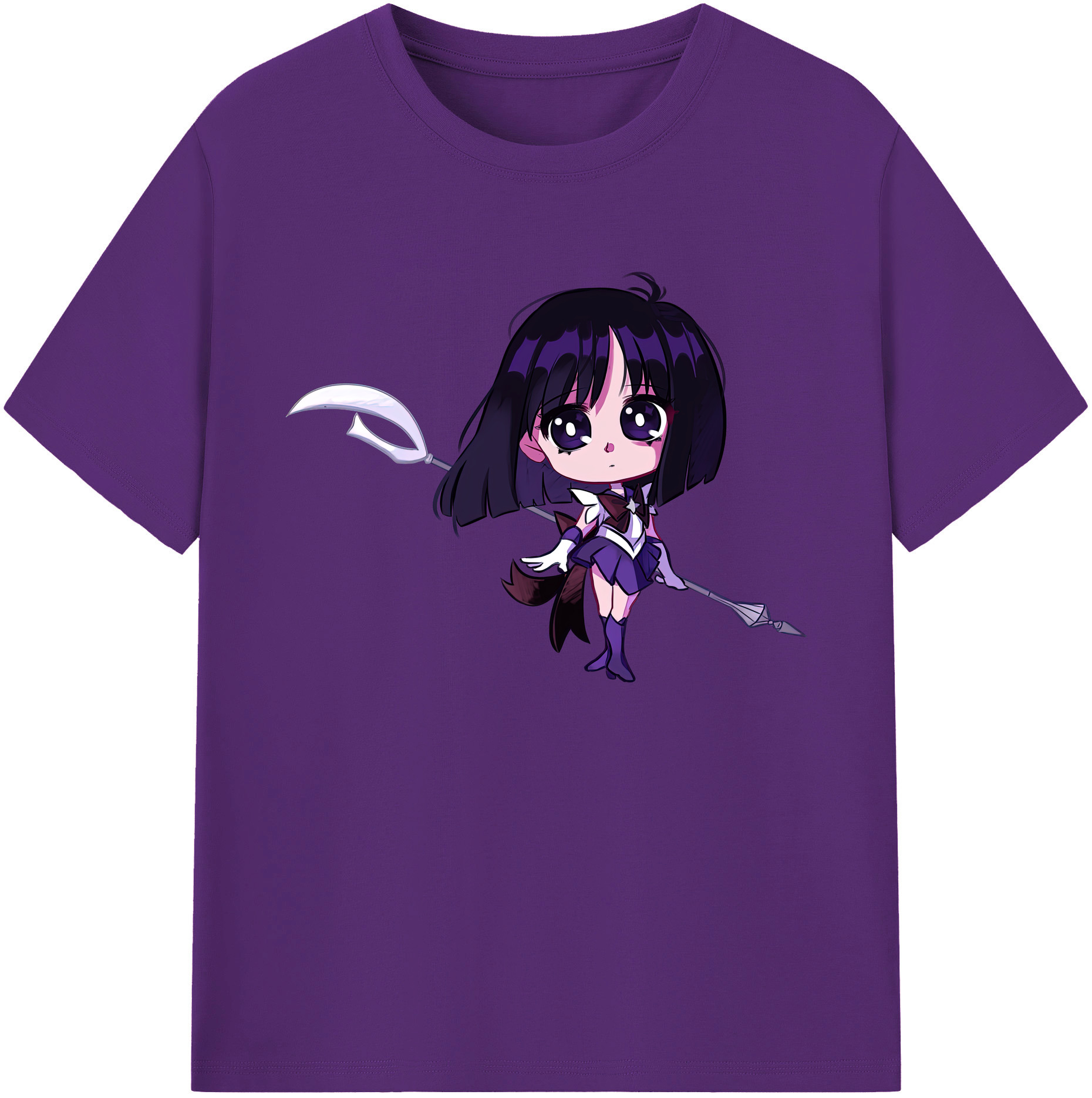 （画像用） 美少女戦士セーラームーン 土萠ほたる Sailor Moon Tomoe Hotaru （セーラーサターン；Sailor Saturn） 綿100％ メンズ半袖Tシャツ｜肌触りやわらか＆通気性