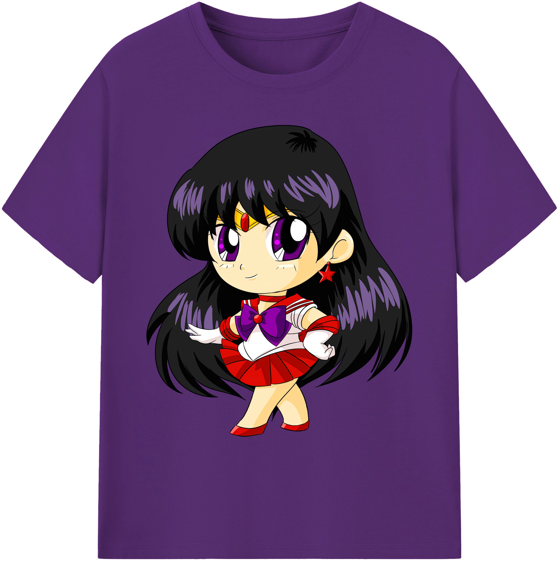 （画像用） 美少女戦士セーラームーン 火野レイ ひの レイ Sailor Moon Hino Rei （セーラーマーズ,Sailor Mars） 綿100％ メンズ半袖Tシャツ｜肌触りやわらか＆通気性