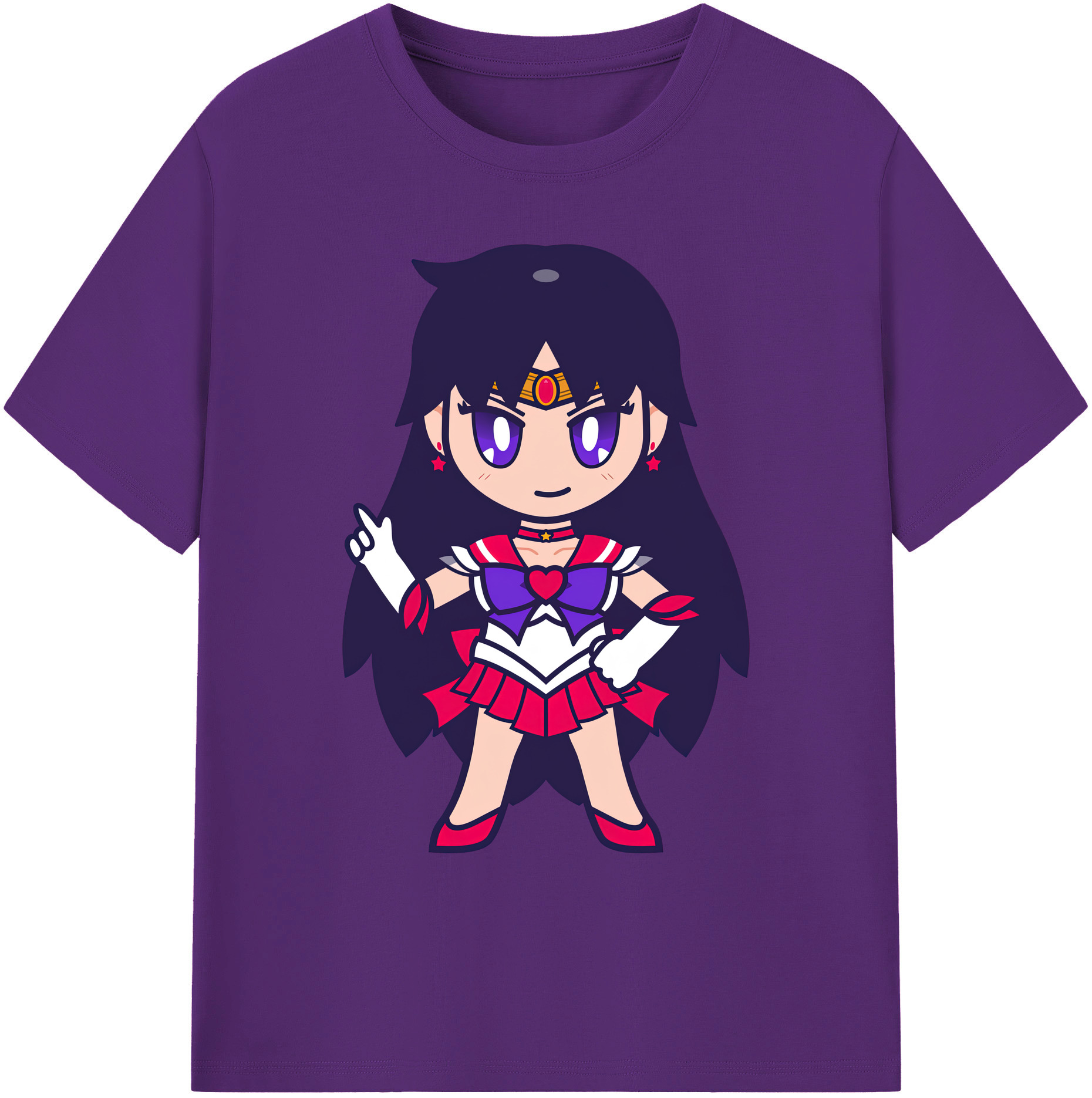 （画像用） 美少女戦士セーラームーン 火野レイ ひの レイ Sailor Moon Hino Rei （セーラーマーズ,Sailor Mars） 綿100％ メンズ半袖Tシャツ｜肌触りやわらか＆通気性